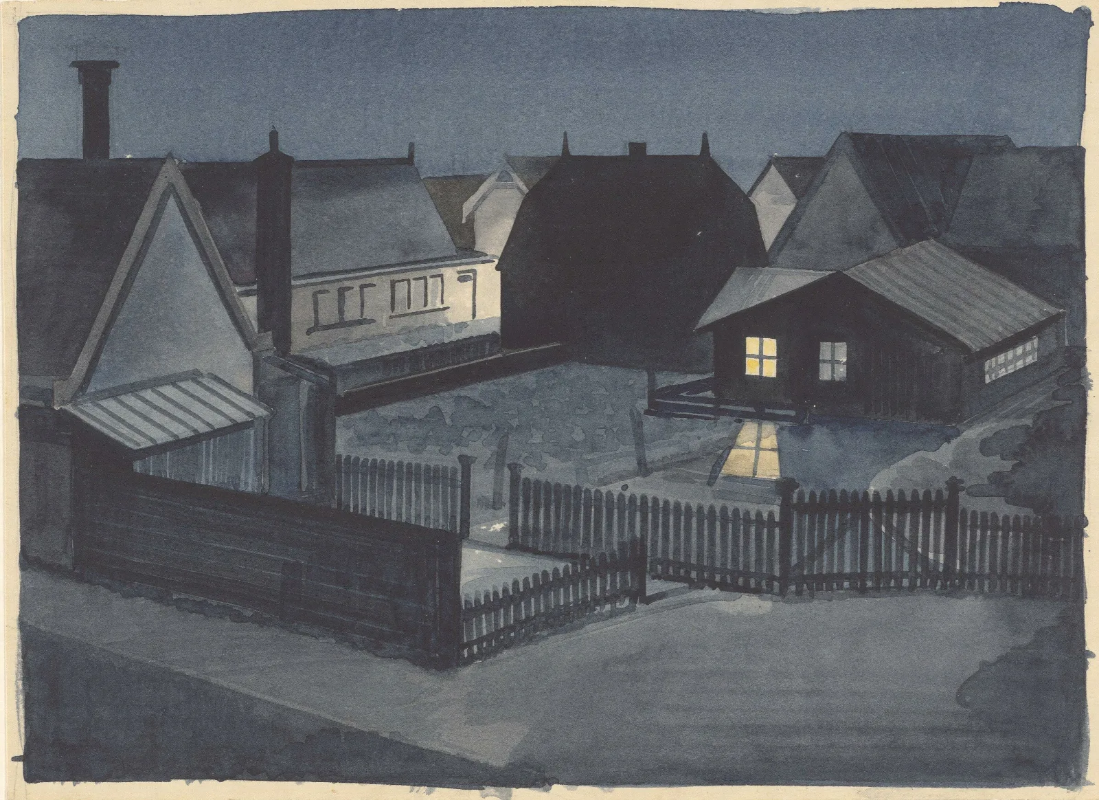 Gezicht Te Petten Bij Nacht Het Eerste Wachtlokaal Wall Art by Maarten Oortwijn - Canvas Print
