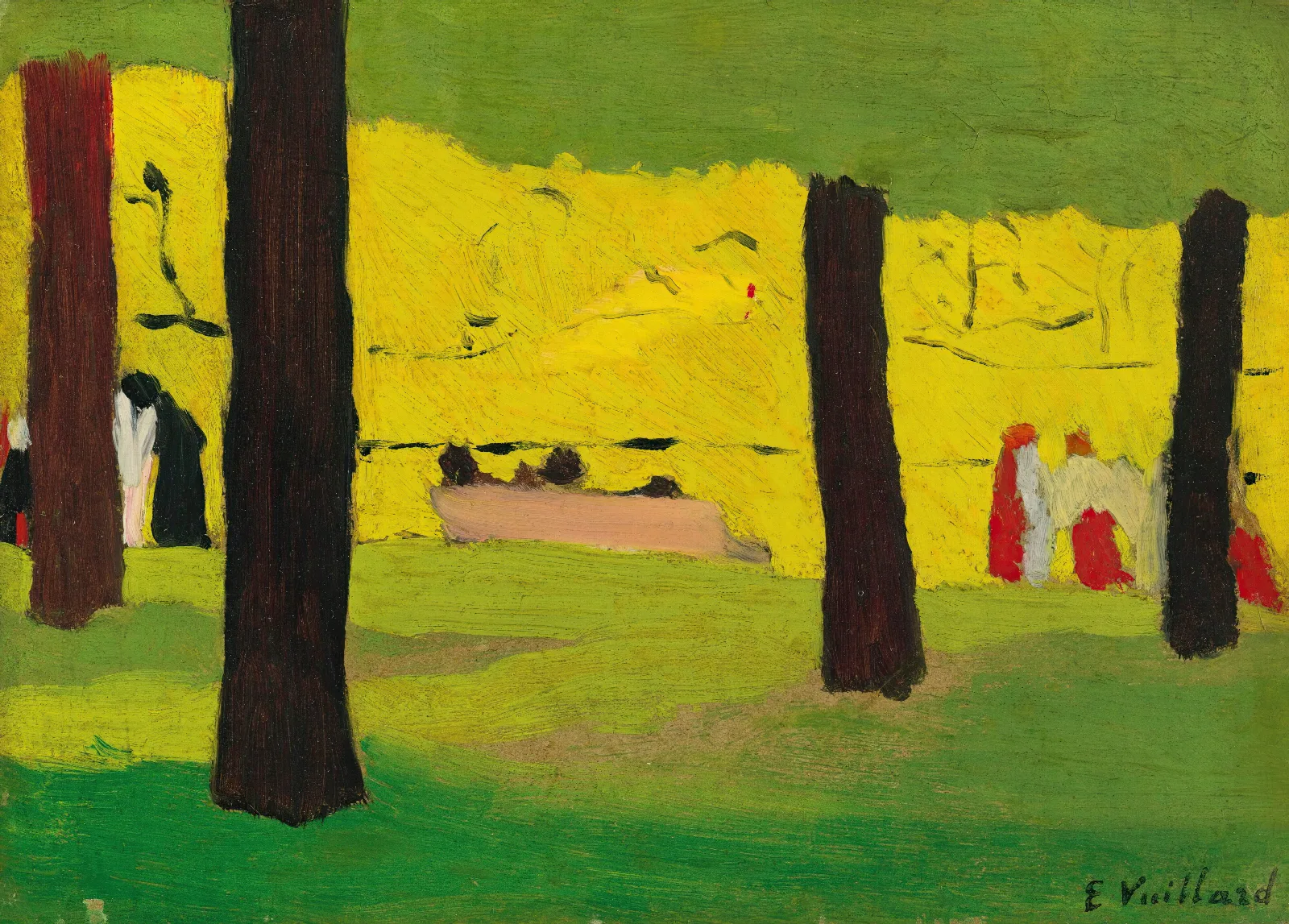Le Banc Rose Wall Art by Édouard Vuillard - Canvas Print