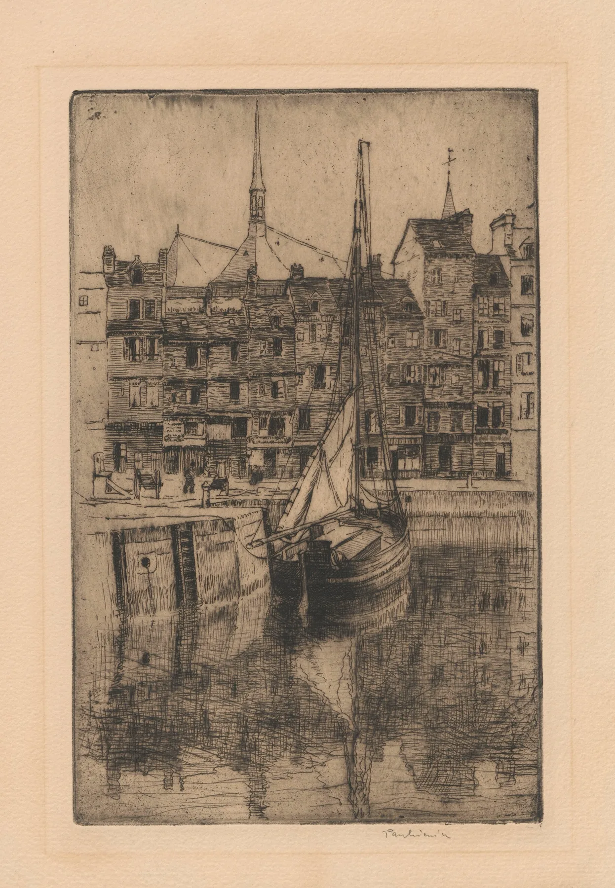 The Old Port In Honfleur State Ii Wall Art by Józef Pankiewicz - Canvas Print