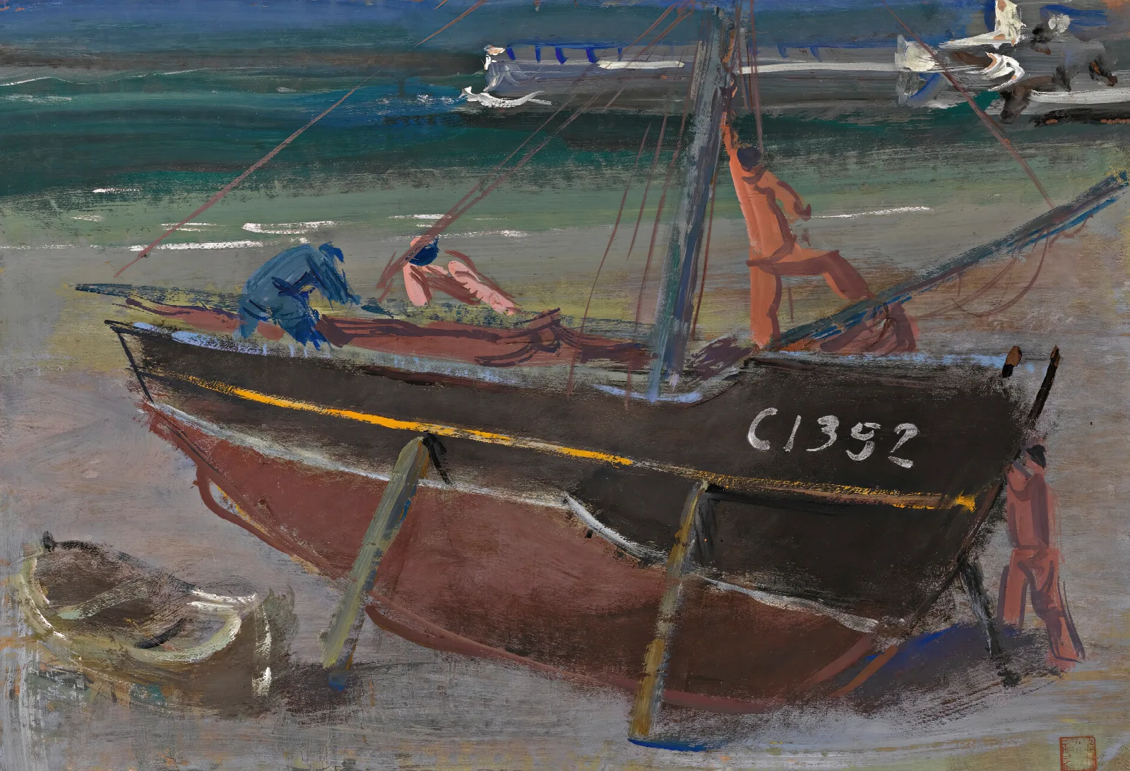 Moored Boat Wall Art by Alexandre Jacovleff - Canvas Print