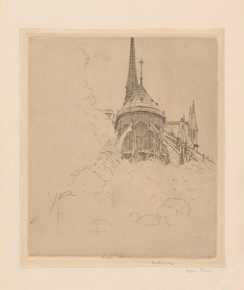 Apse Of Notre Dame De Paris Cathedral State Iii Wall Art by Józef Pankiewicz - Canvas Print