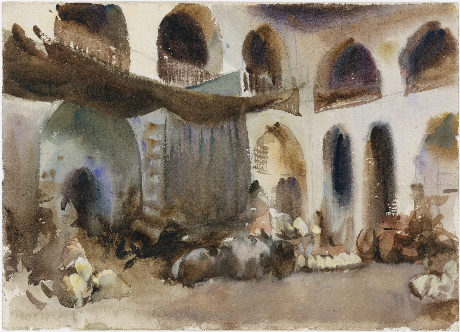 Market Place 3 Wall Art by John Singer Sargent - Canvas Print