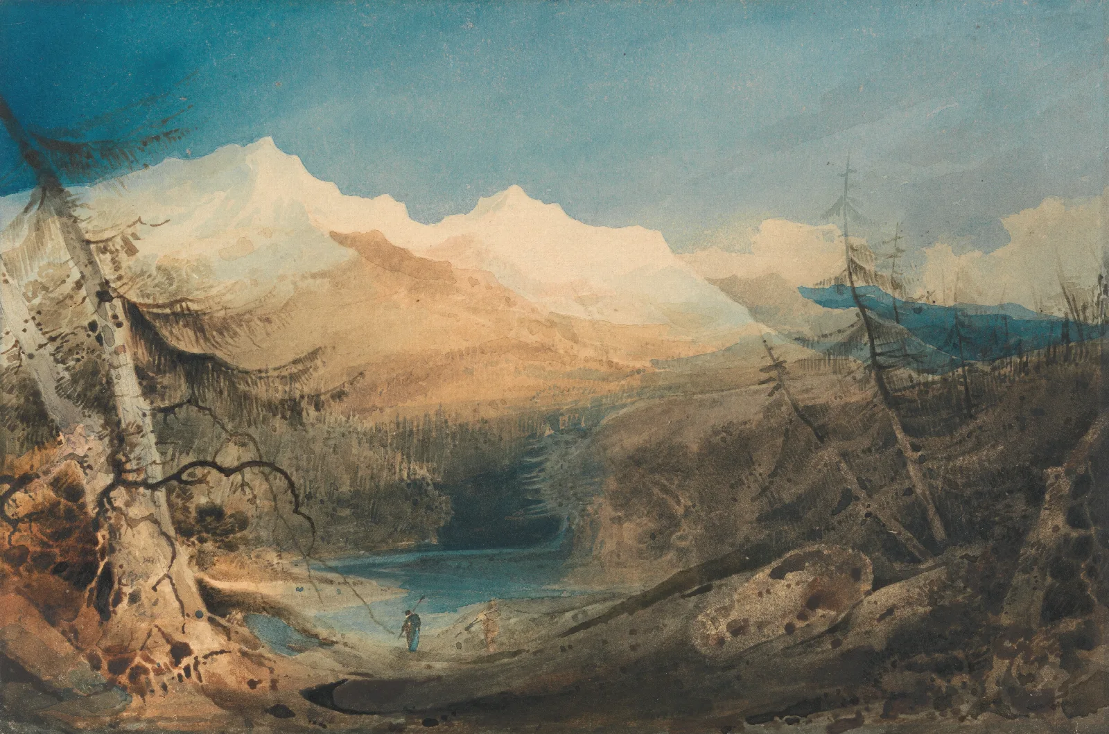 Mountainous Landscape North Wales Wall Art by John Sell Cotman - Canvas Print
