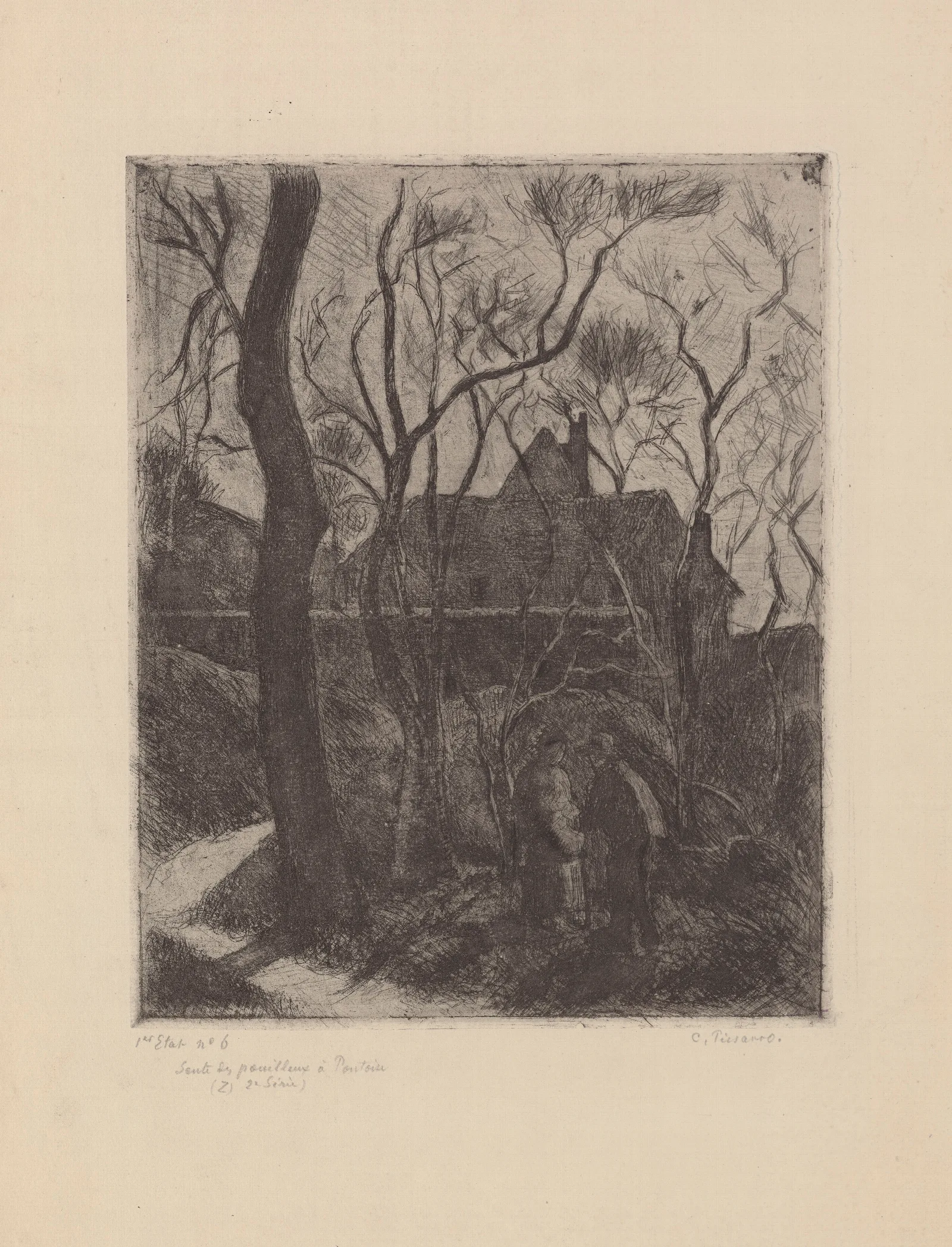 La Sente Des Pouilleux A Pontoise 2 Wall Art by Camille Pissarro - Canvas Print