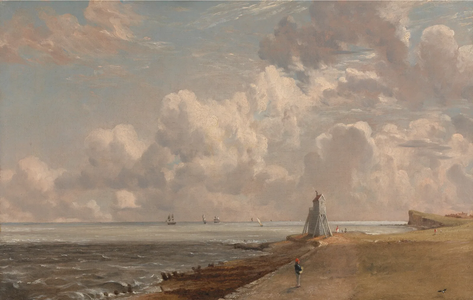 Harwich The Low Lighthouse And Beacon Hill Wall Art by John Constable - Canvas Print