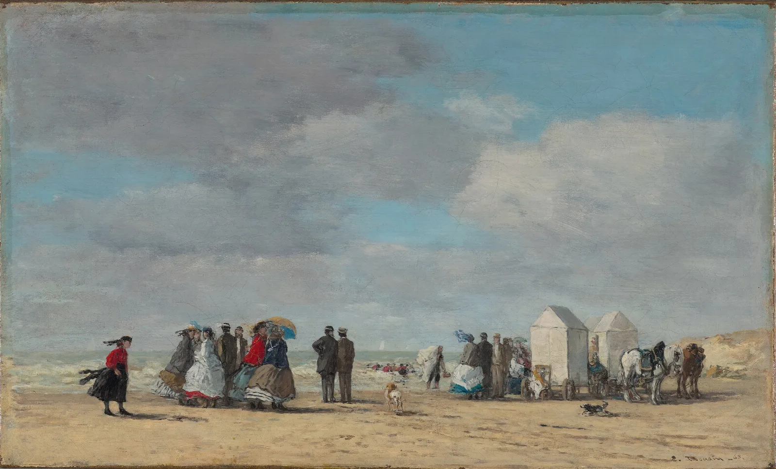 The Beach At Trouville 3 Wall Art by Eugène Boudin - Canvas Print