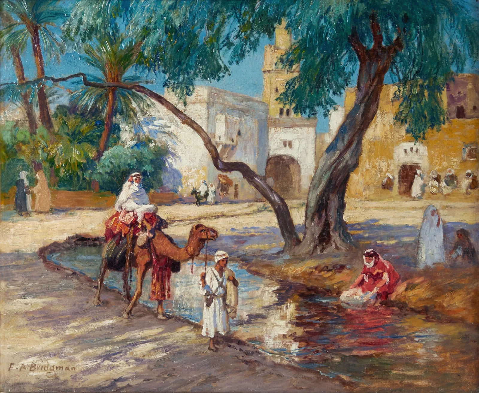 A View Of An Algerian Village Wall Art by Frederick Arthur Bridgman - Canvas Print