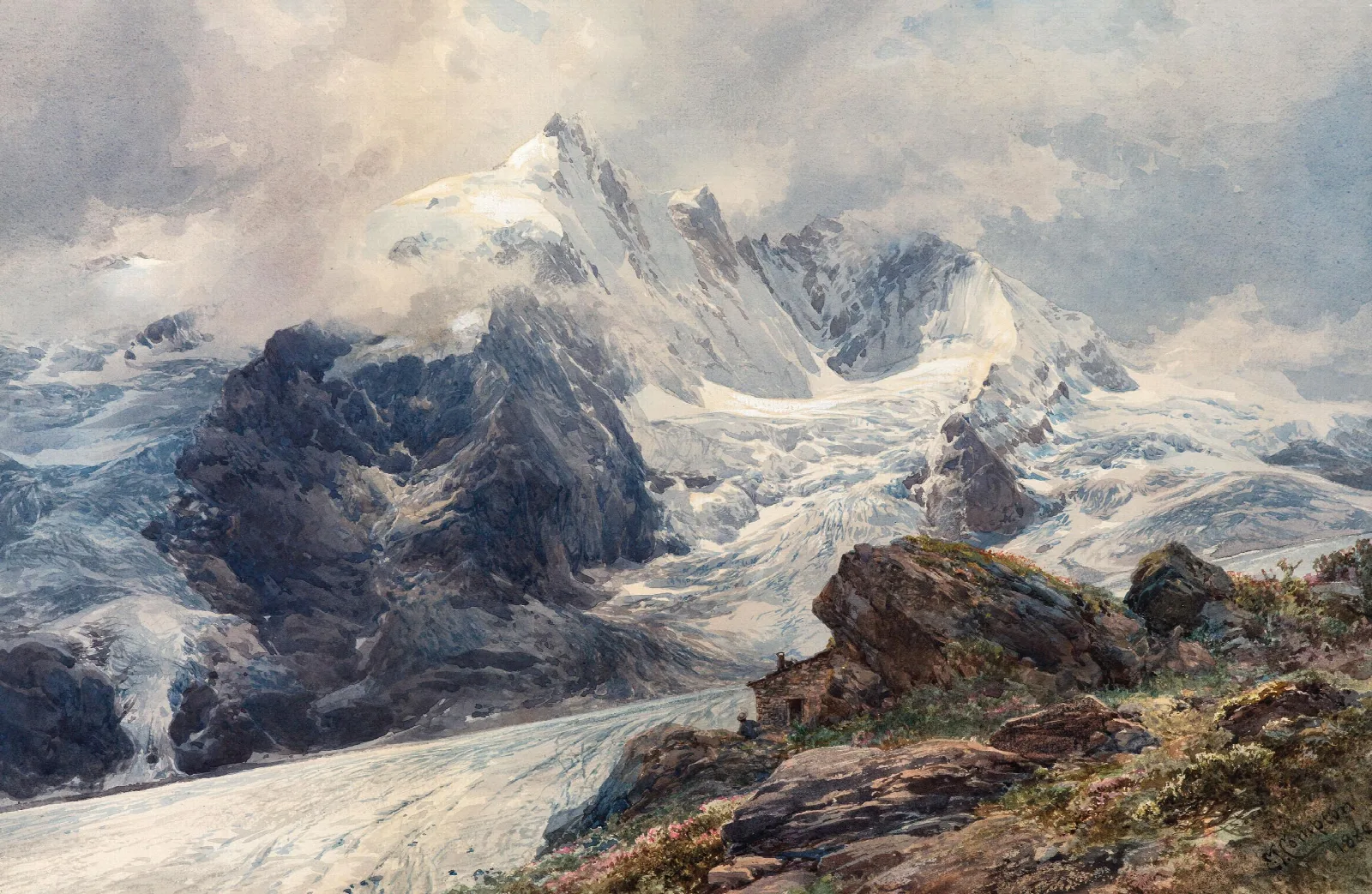 The Grossglockner Wall Art by Edward Theodore Compton - Canvas Print