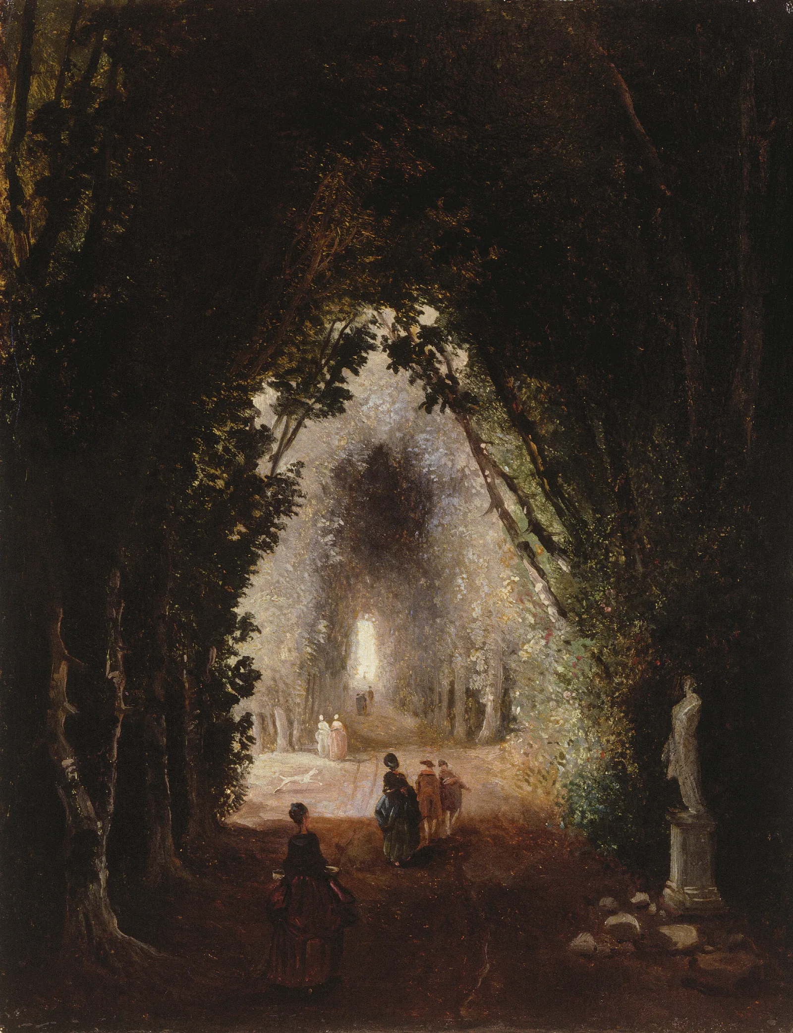 Wandelaars In Een Laan Wall Art by Hubert Robert - Canvas Print