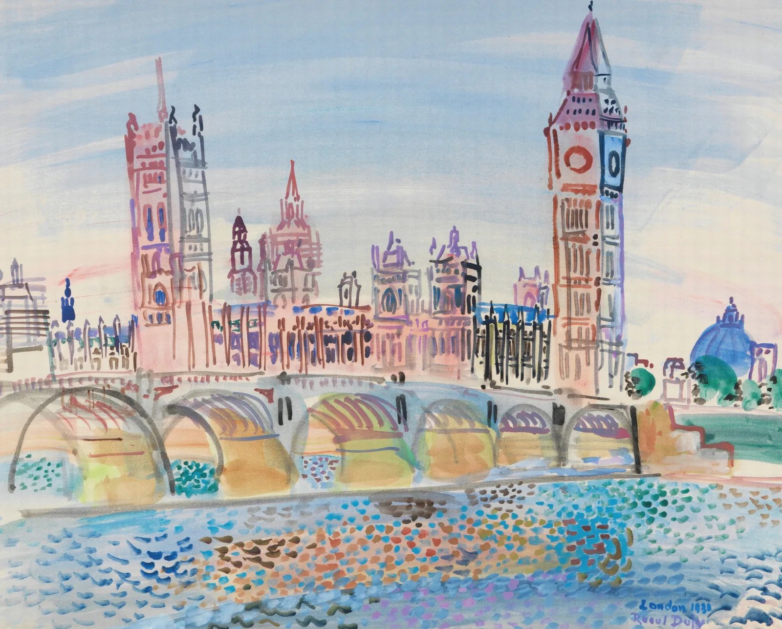 Londres Le Parlement Wall Art by Raoul Dufy - Canvas Print