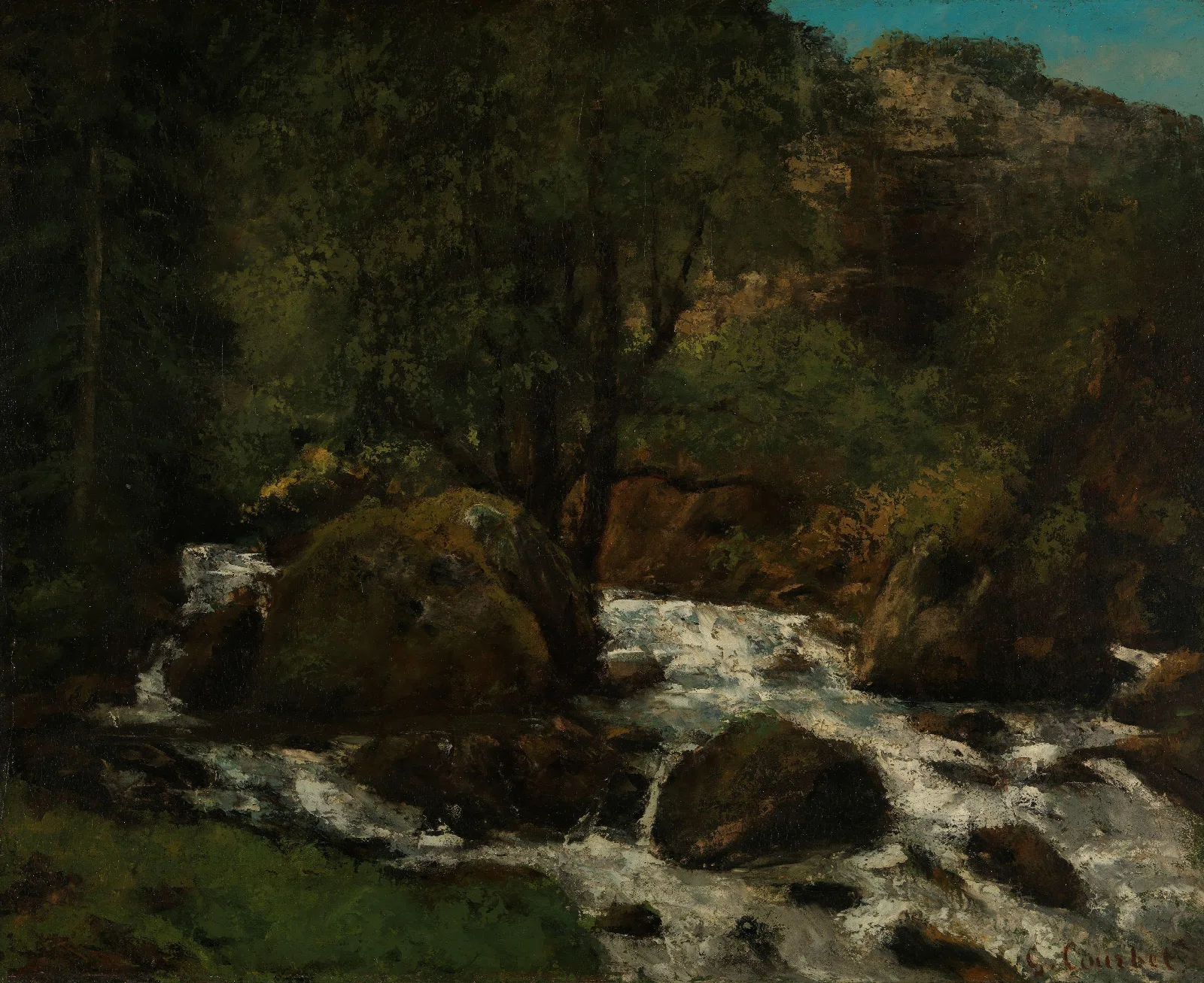 Forest Brook Jura Wall Art by Gustave Courbet - Canvas Print