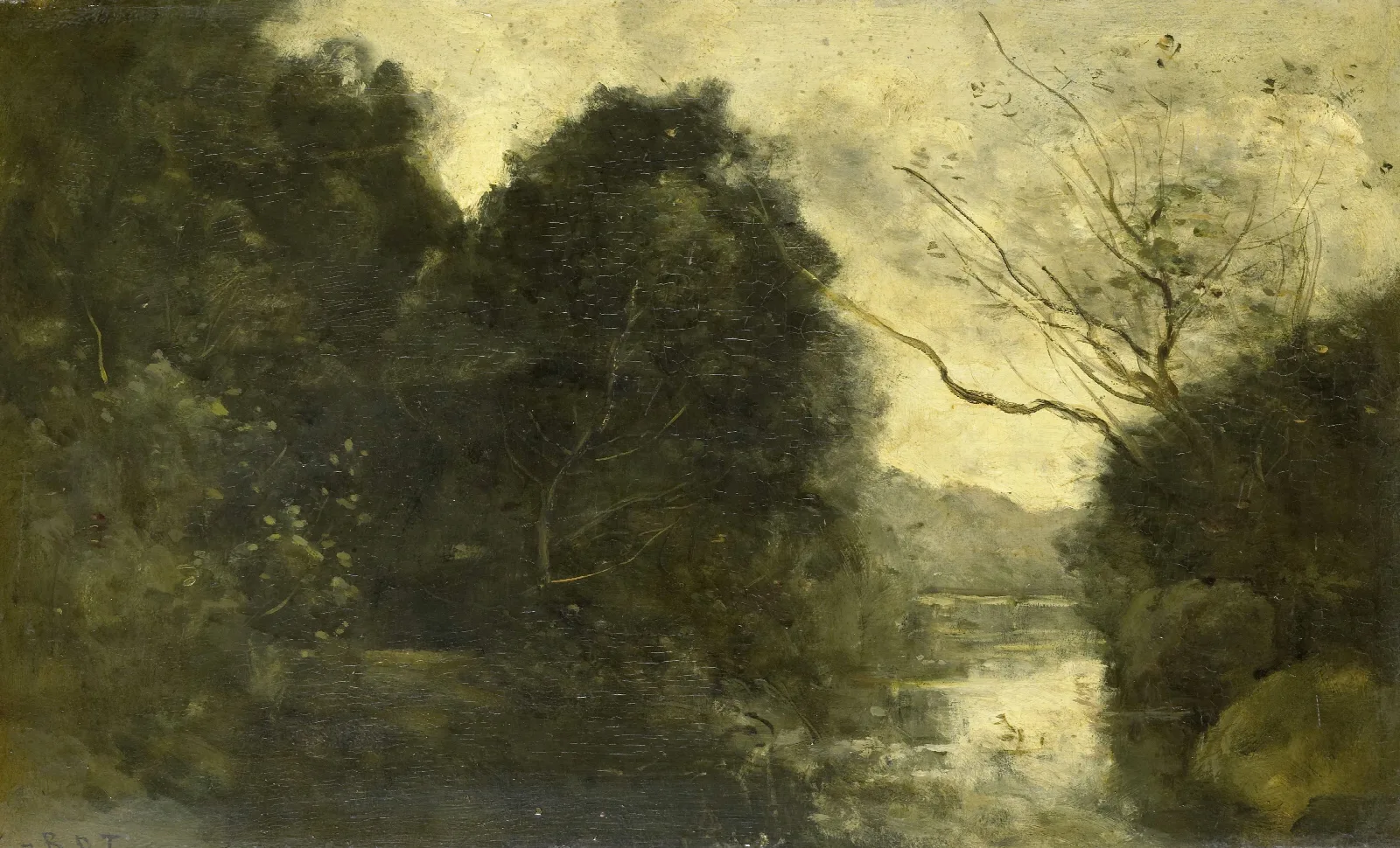 Pond In The Woods 2 Wall Art by Jean-Baptiste-Camille Corot - Canvas Print