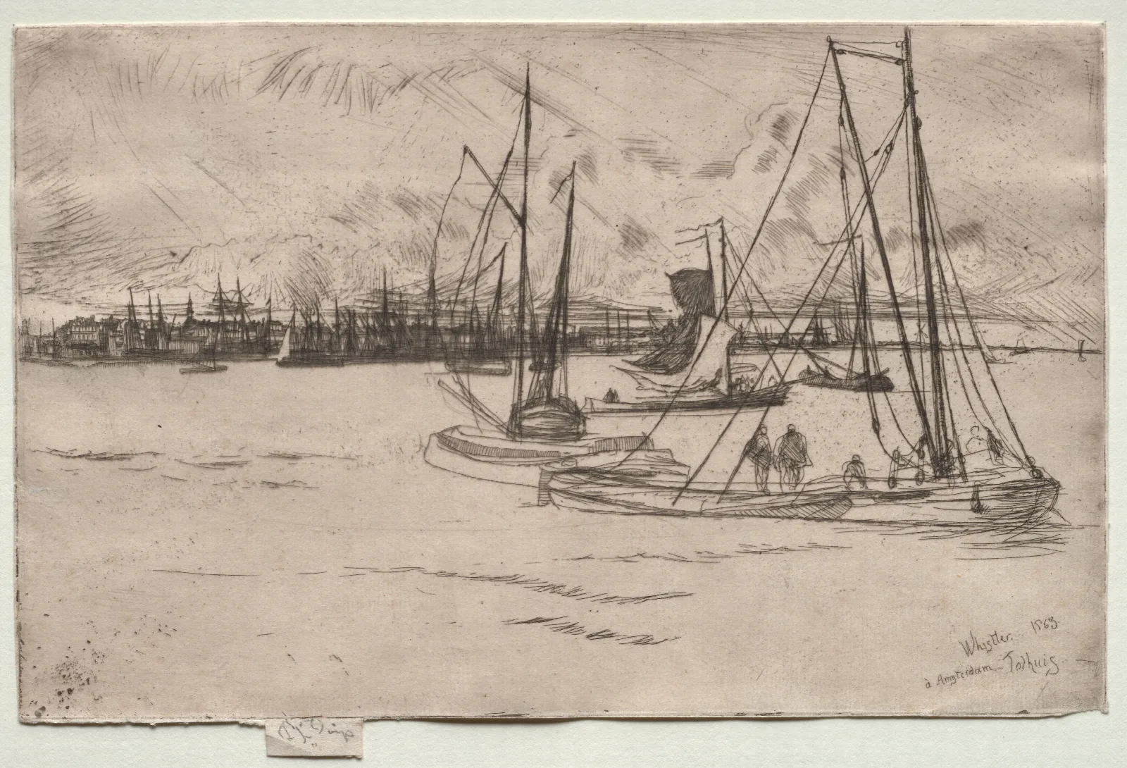 Amsterdam From The Tolhuis 2 Wall Art by James Abbott McNeill Whistler - Canvas Print