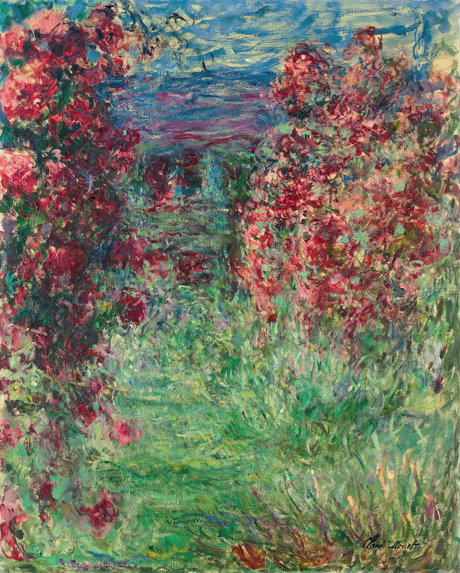 La Maison Dans Les Roses 2 Wall Art by Claude Monet - Canvas Print