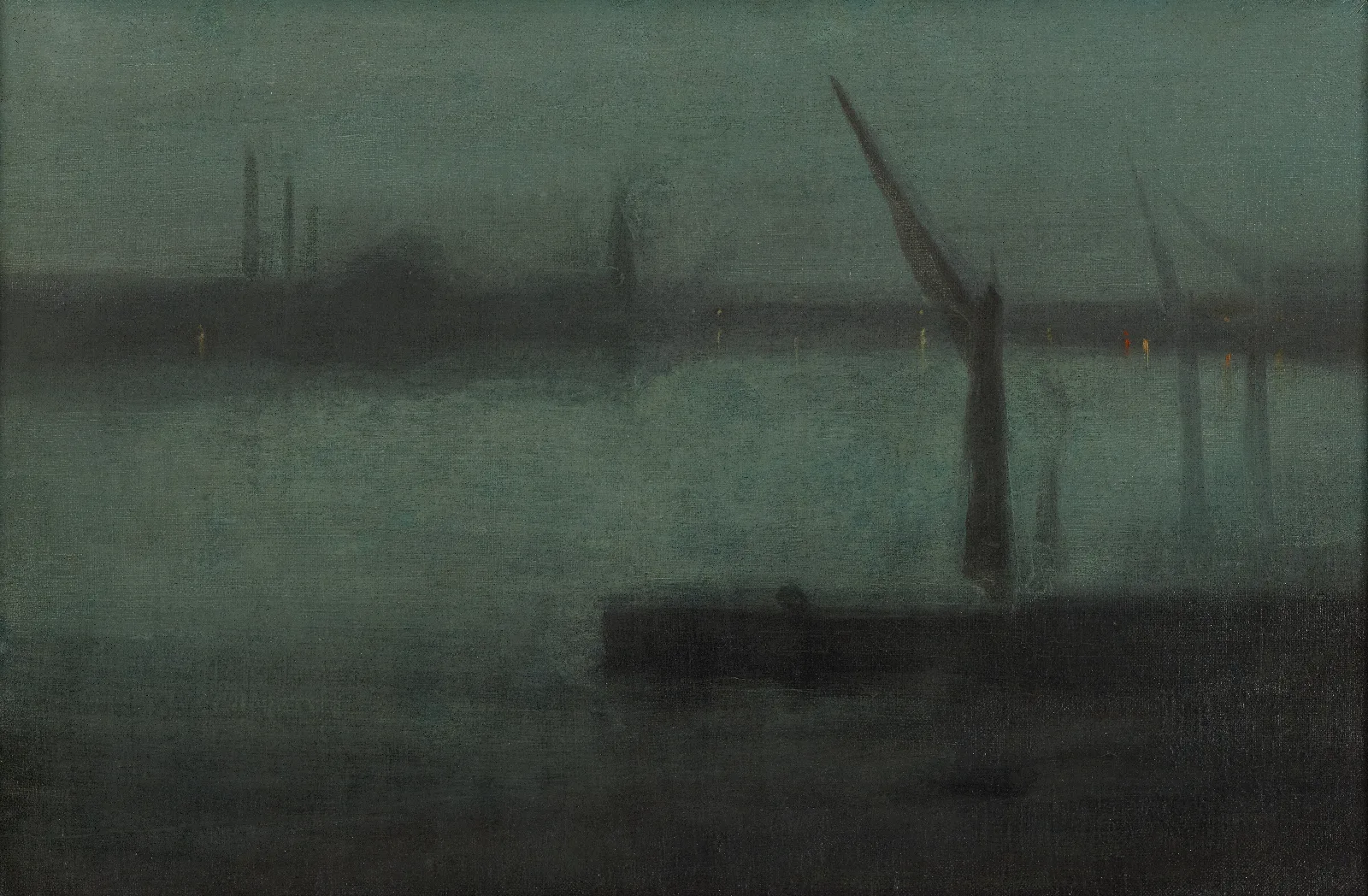 Nocturne Blue And Silver Battersea Reach Wall Art by James Abbott McNeill Whistler - Canvas Print