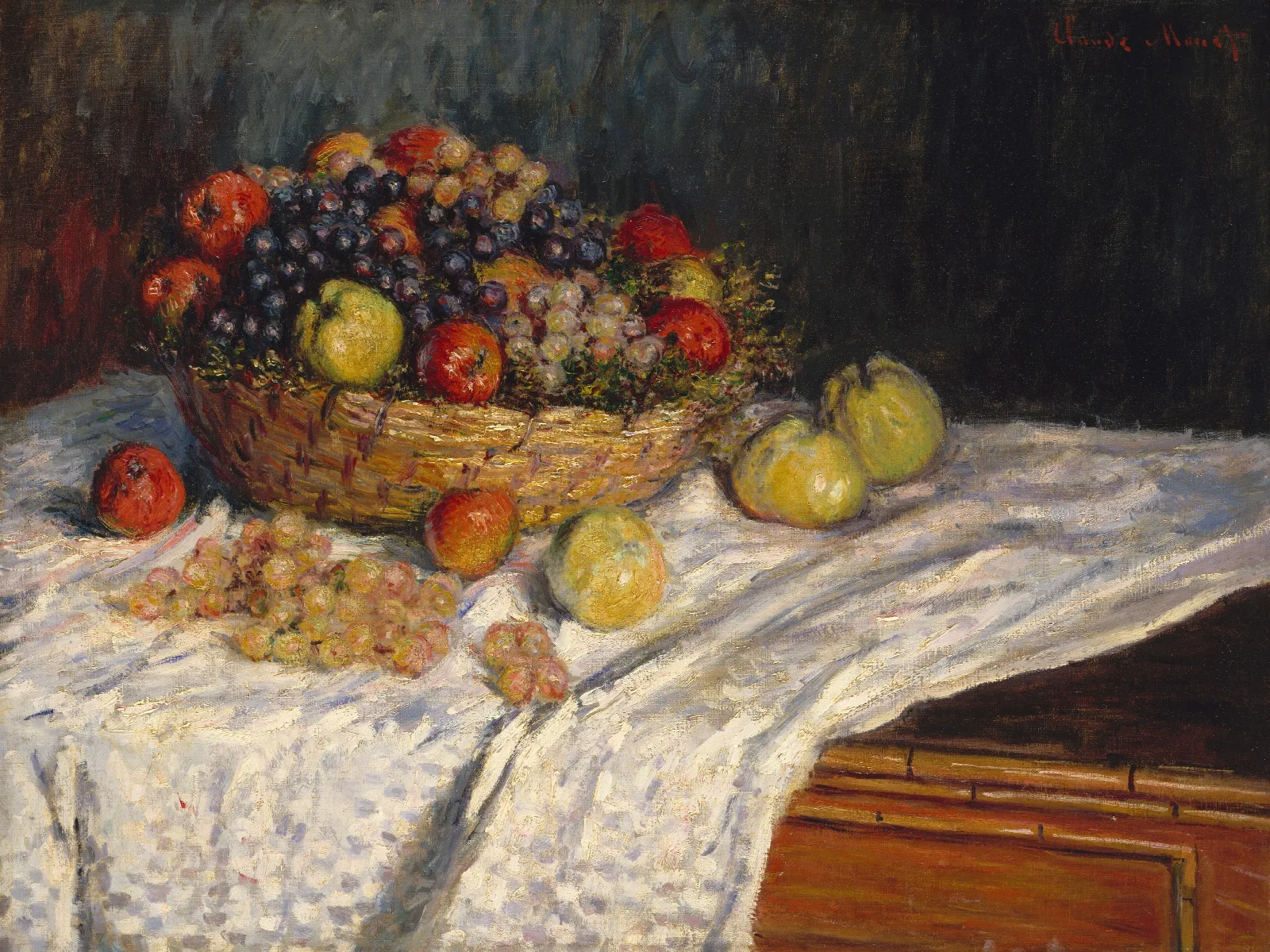 Apples And Grapes 2 Wall Art by Claude Monet - Canvas Print