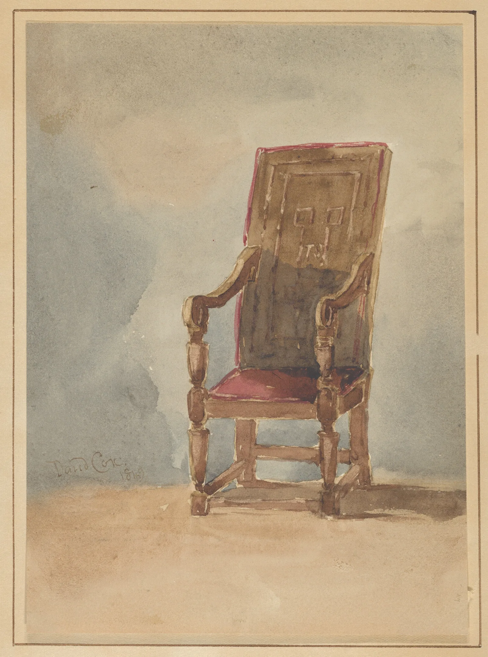 Study Of An Antique Armchair Wall Art by David Cox - Canvas Print