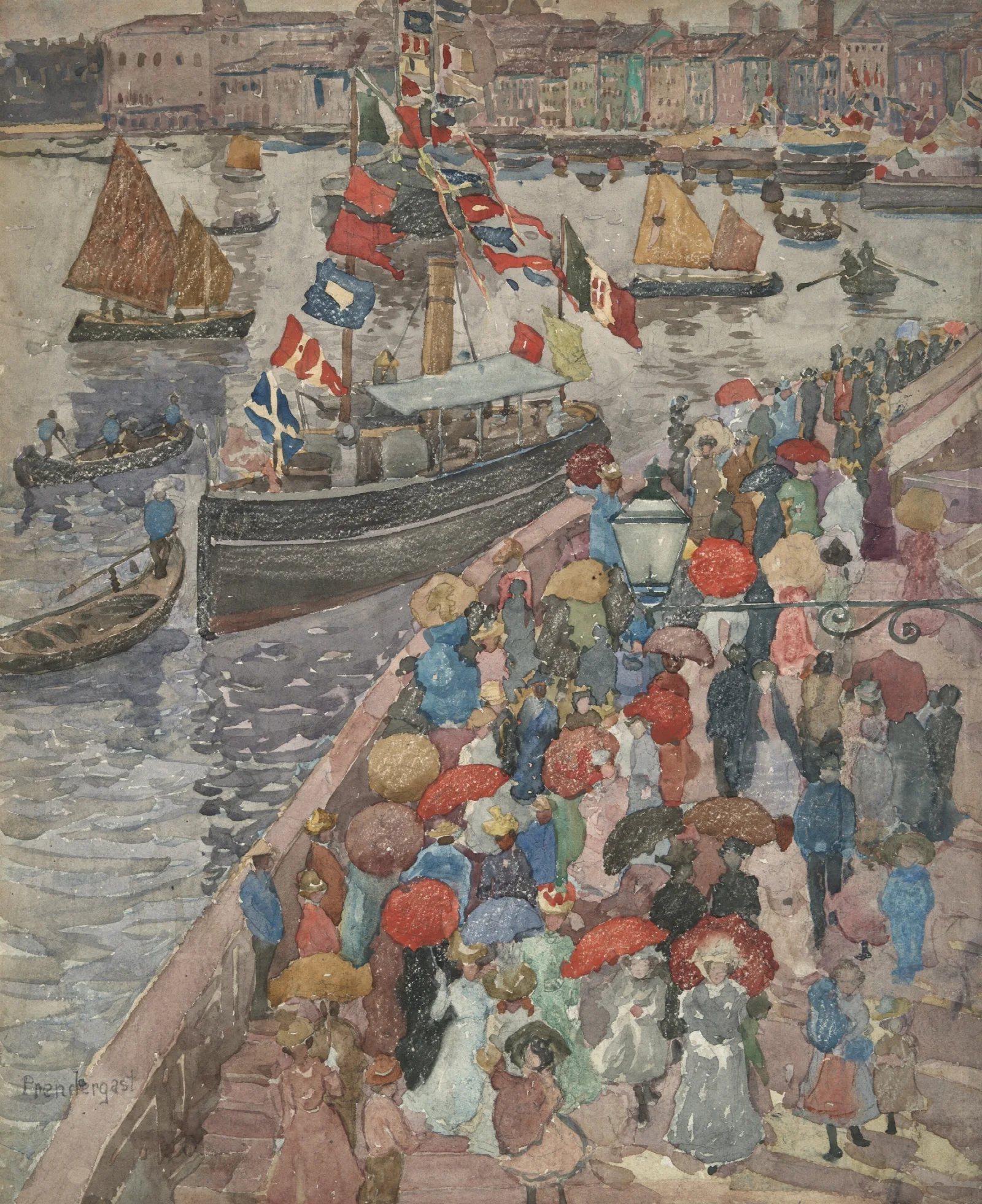 The Quai Venice Wall Art by Maurice Prendergast - Canvas Print