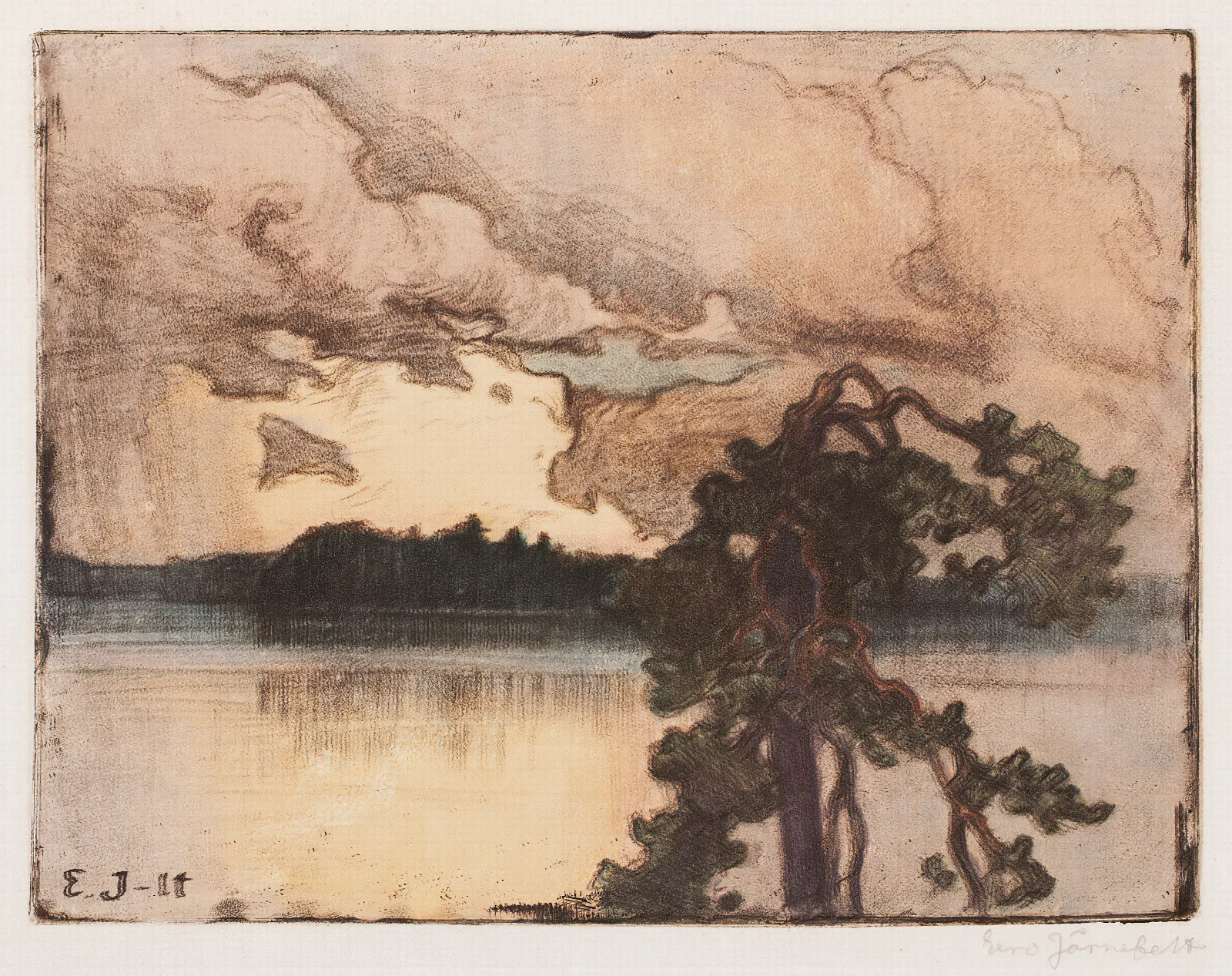 Lake Landscape At Sunset Wall Art by Eero Järnefelt - Canvas Print
