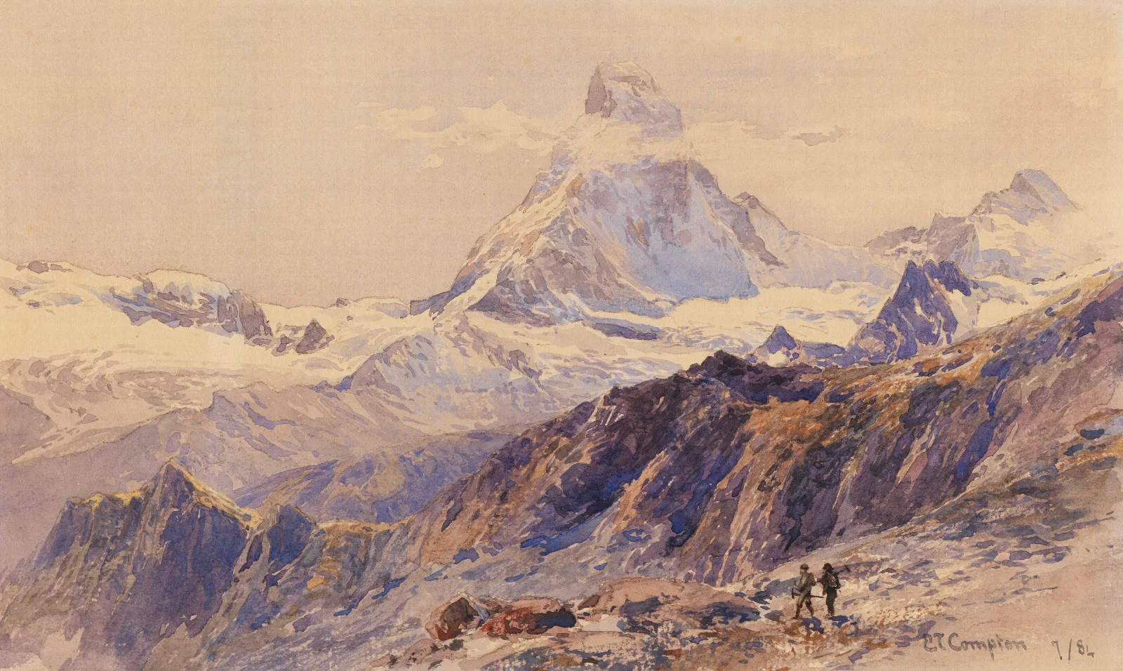 Das Matterhorn Von Der Triftkumme Wall Art by Edward Theodore Compton - Canvas Print