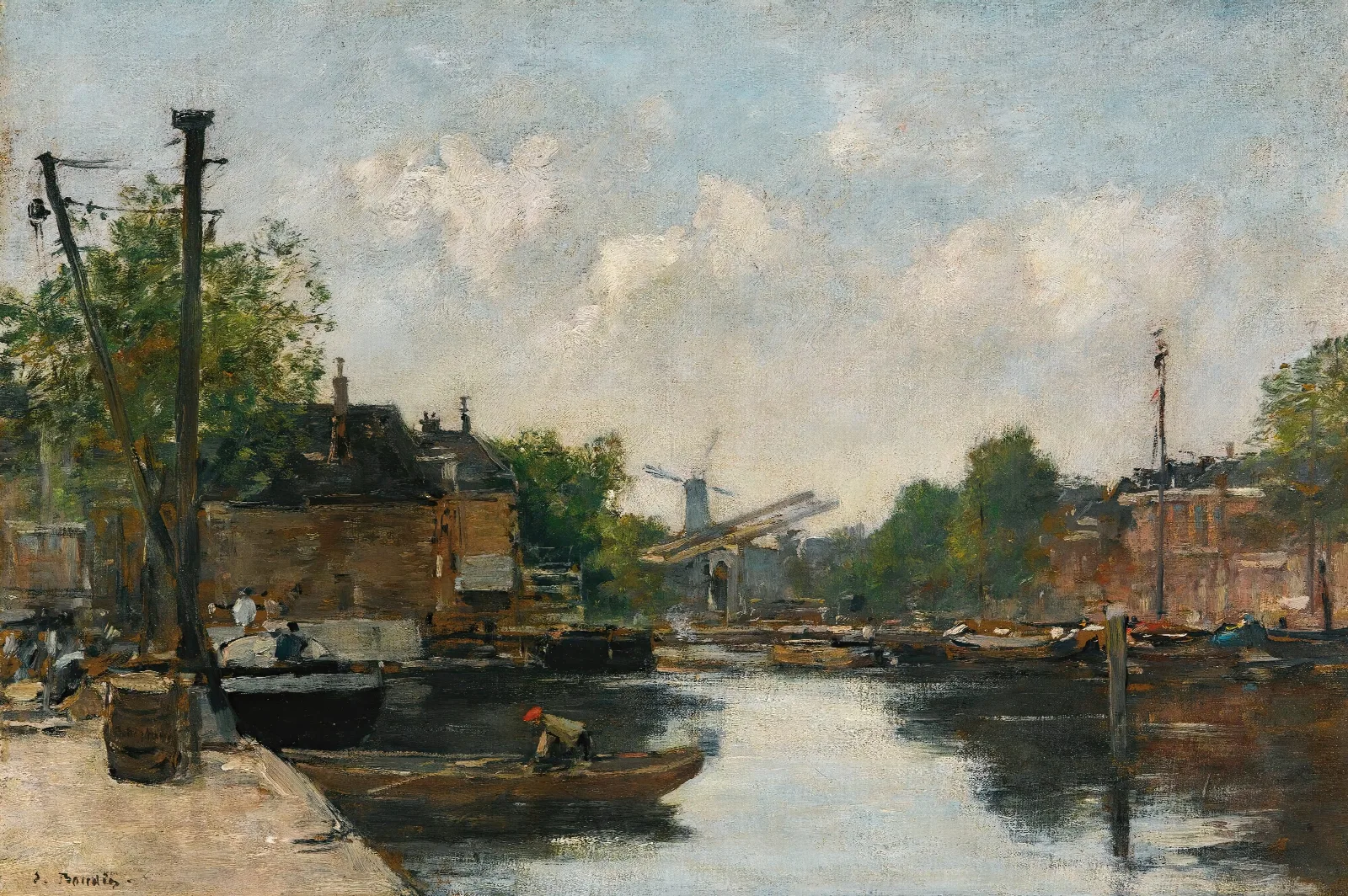 Canal A Rotterdam Wall Art by Eugène Boudin - Canvas Print