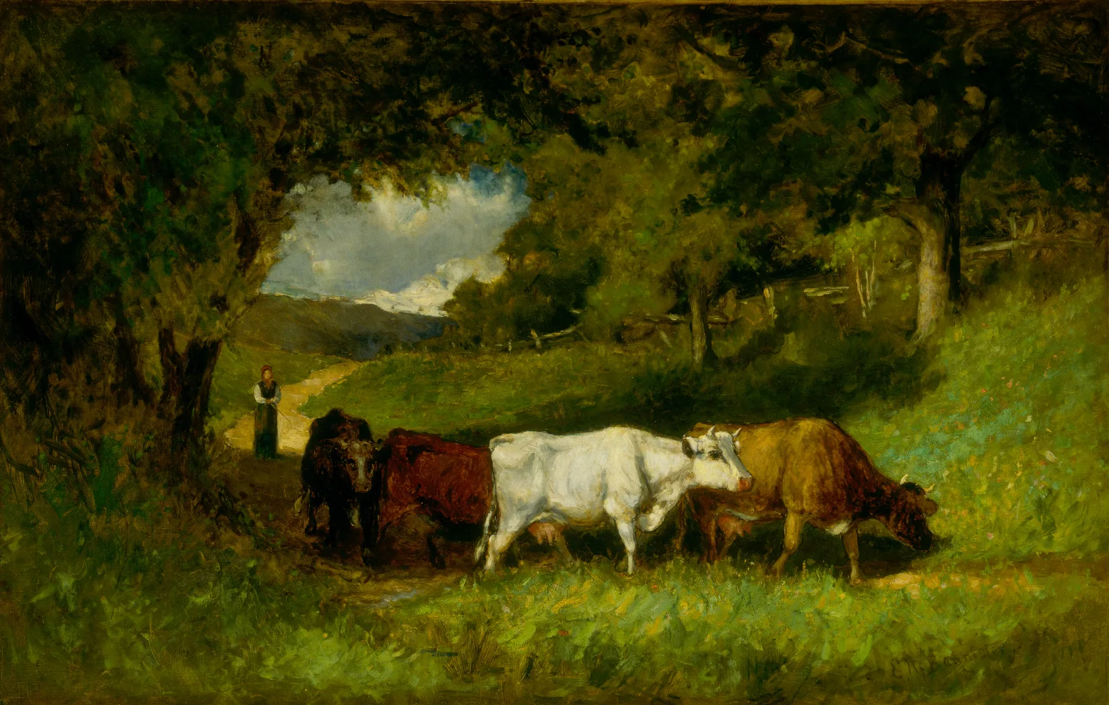 Driving Home The Cows Wall Art by Edward Mitchell Bannister - Canvas Print