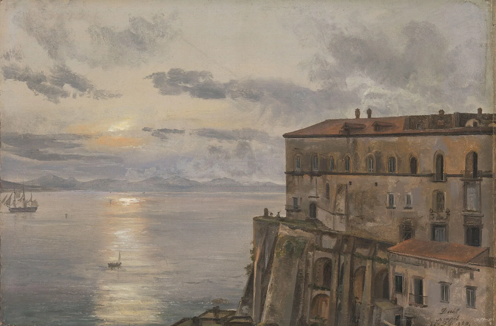 The Barracks At Pizzofalcone Naples Wall Art by Johan Christian Dahl - Canvas Print