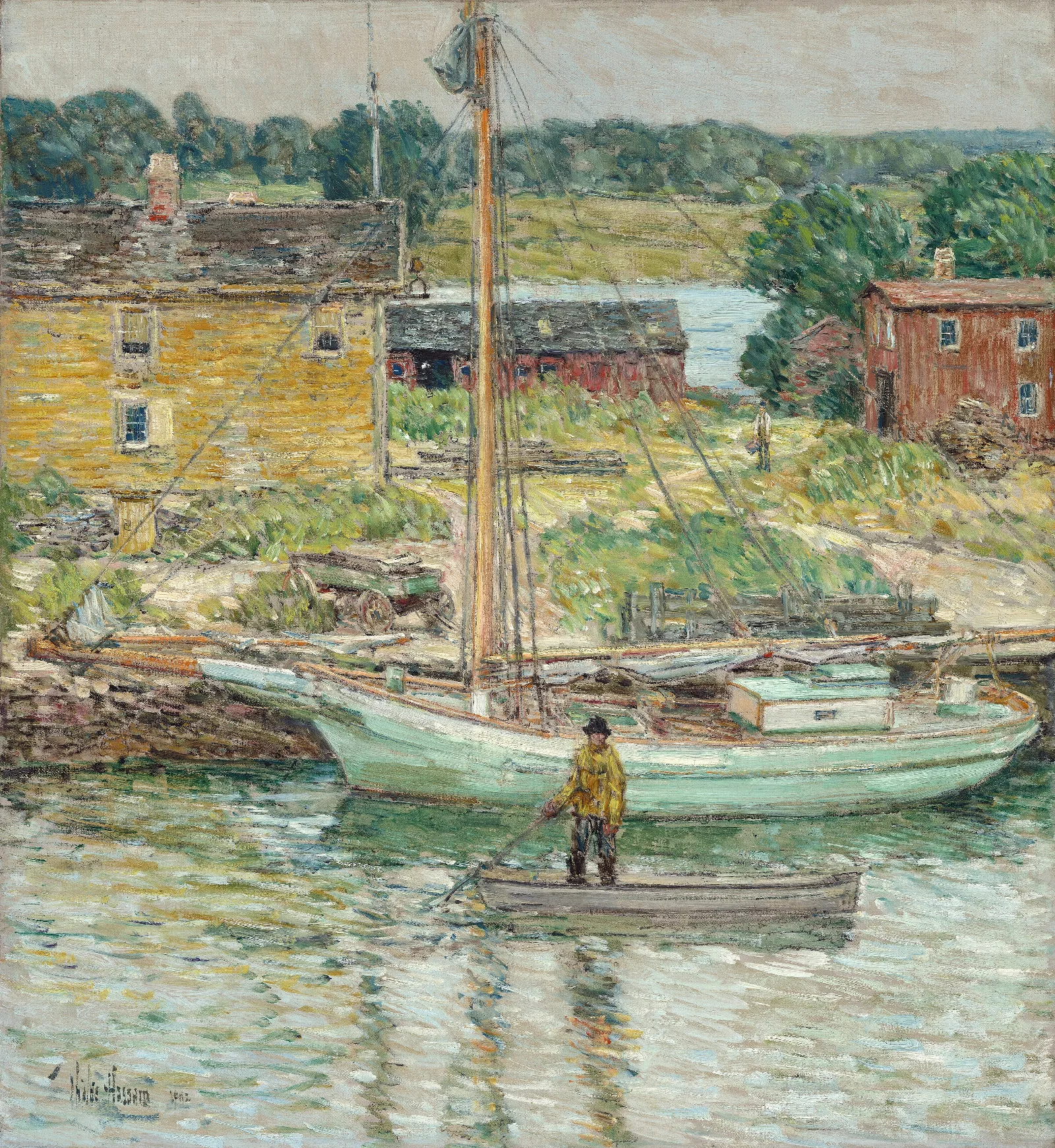 Oyster Sloopcos Cob Wall Art by Childe Hassam - Canvas Print