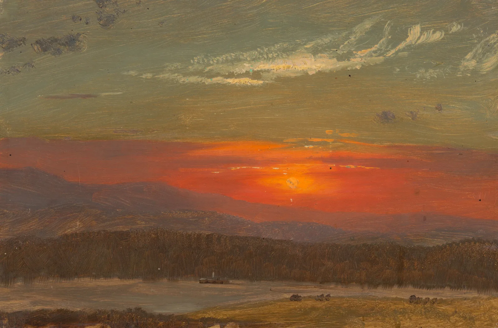 Sunset Over The Catskills 2 Wall Art by Frederic Edwin Church - Canvas Print