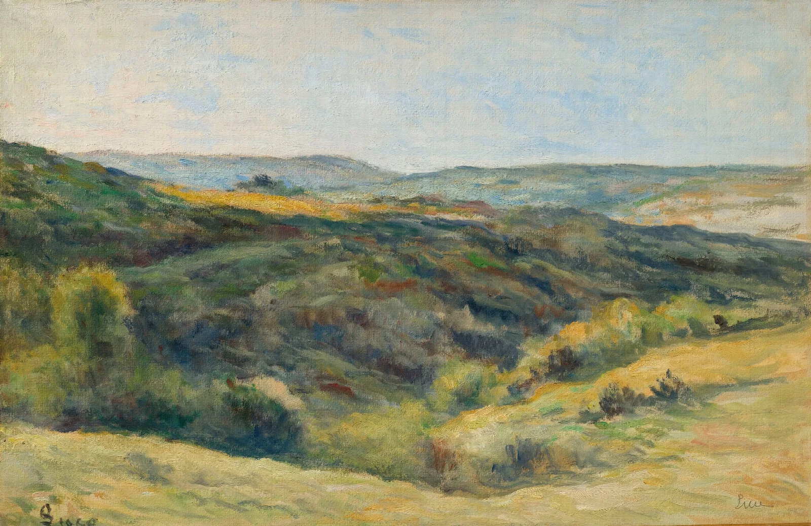 Rolleboise Les Coteaux De La Rouge Voie Wall Art by Maximilien Luce - Canvas Print
