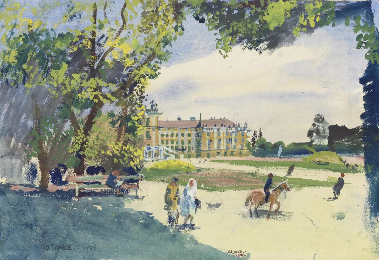 Xiii Schonbrunn Garten 3 Wall Art by Oskar Laske - Canvas Print