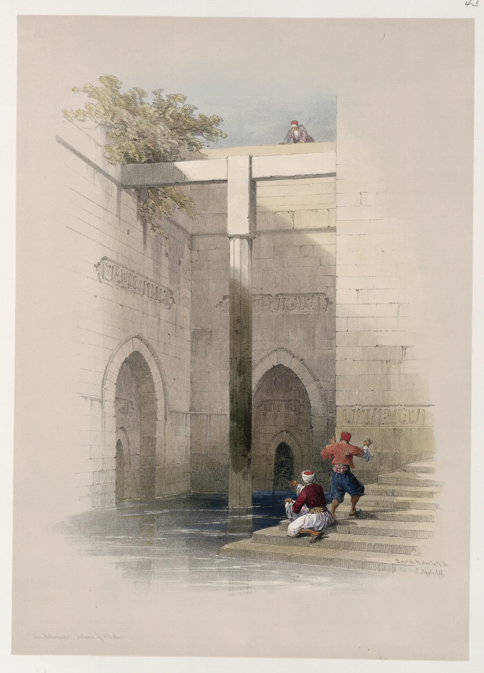 The Nileometer Island Of Rhoda Wall Art by David Roberts - Canvas Print
