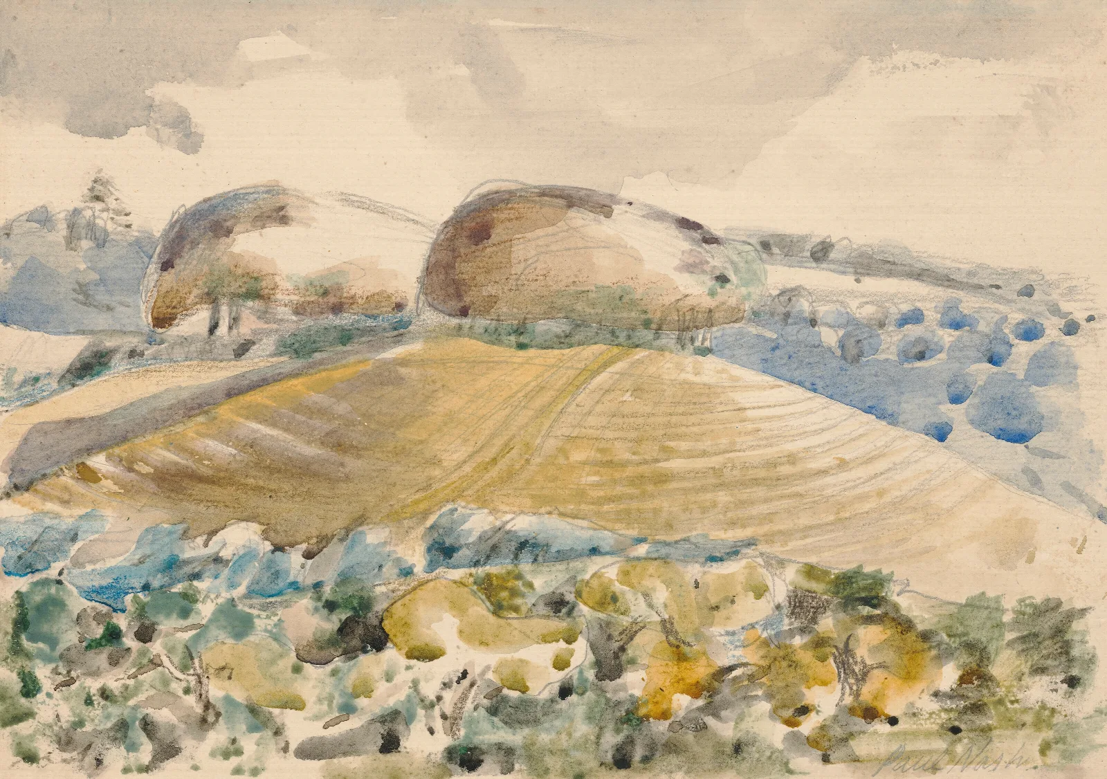 Landscape Of The Wittenham Clumps Wall Art by Paul Nash - Canvas Print