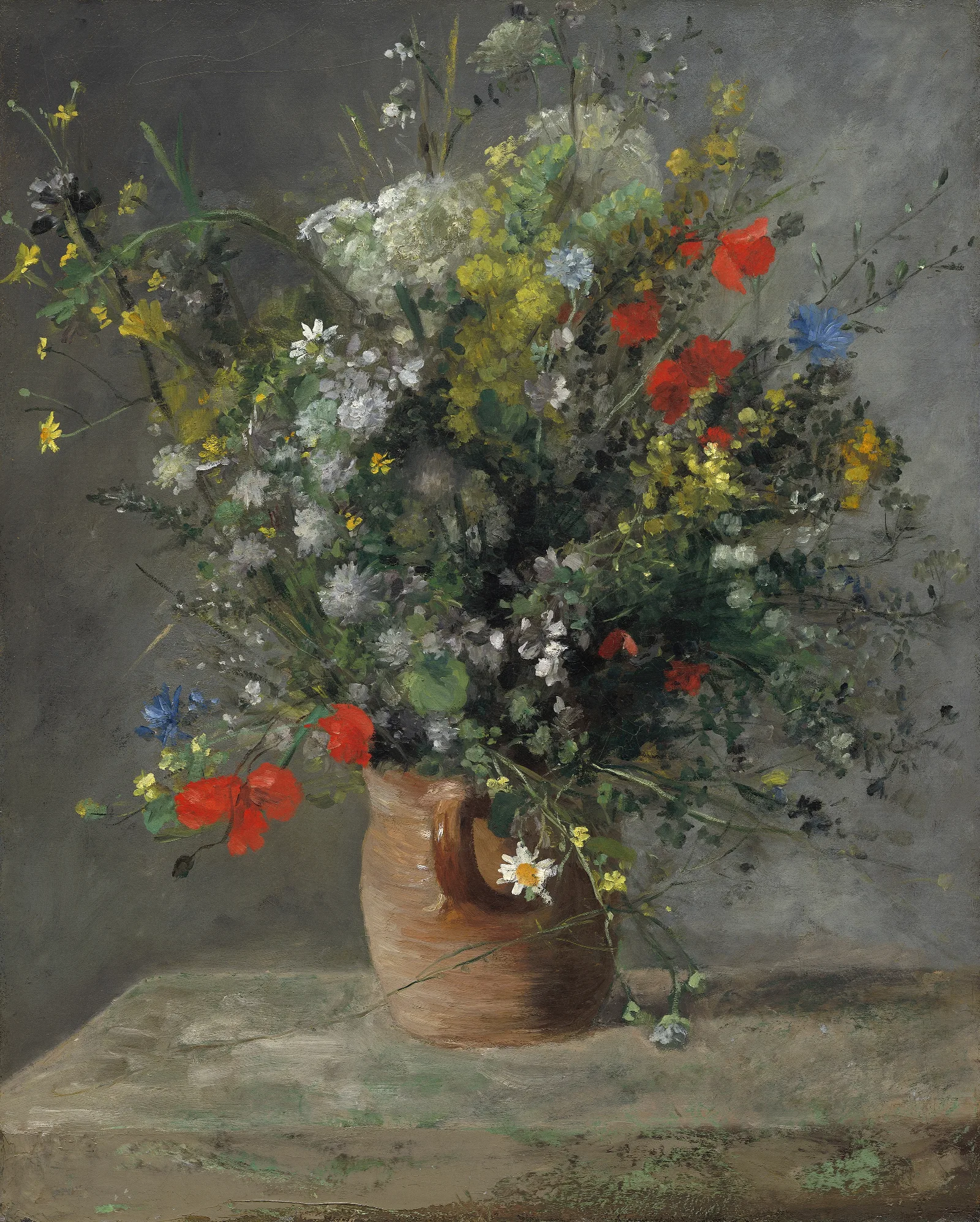 Flowers In A Vase 3 Wall Art by Pierre-Auguste Renoir - Canvas Print