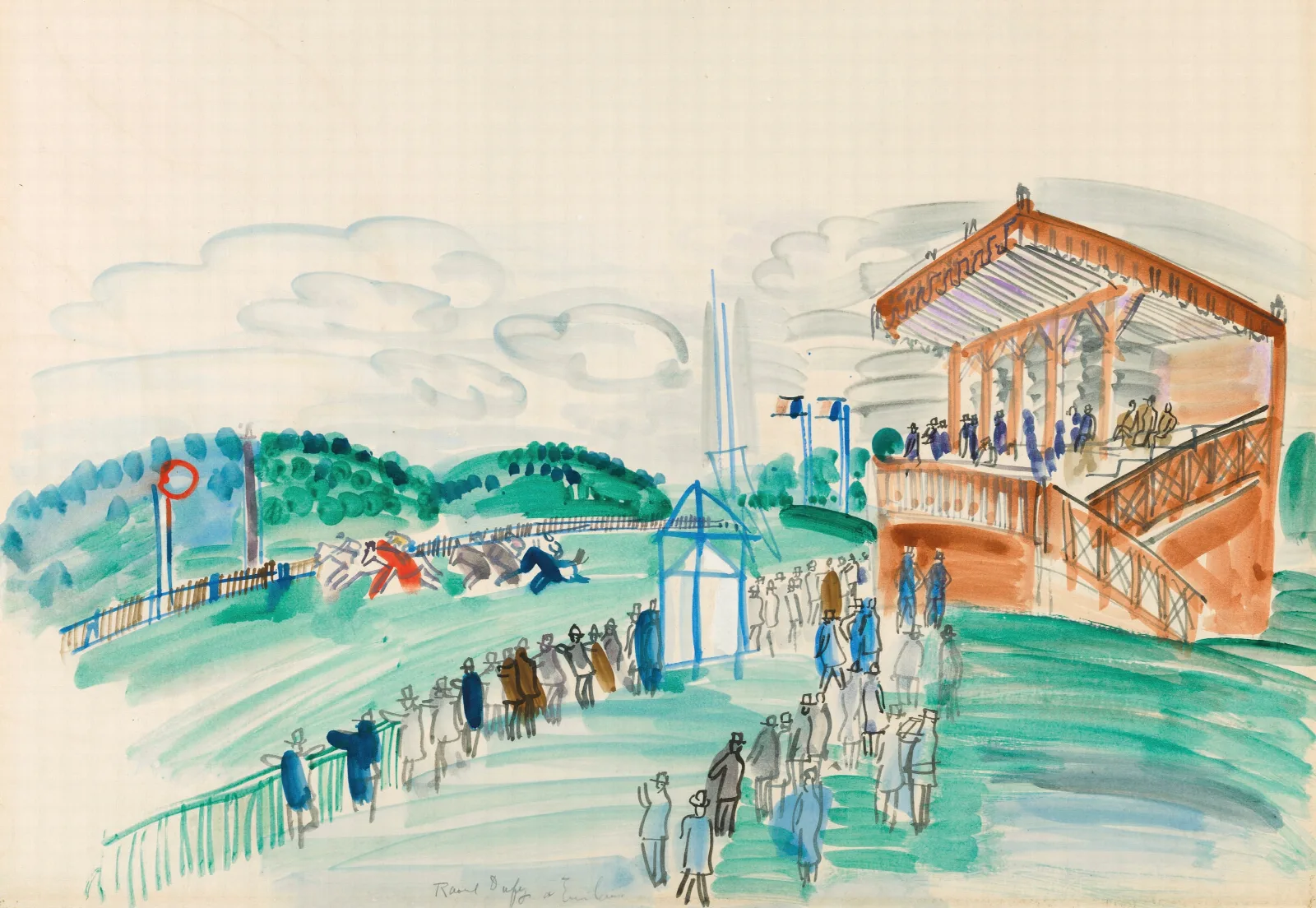 Le Depart A Saint Cloud Wall Art by Raoul Dufy - Canvas Print