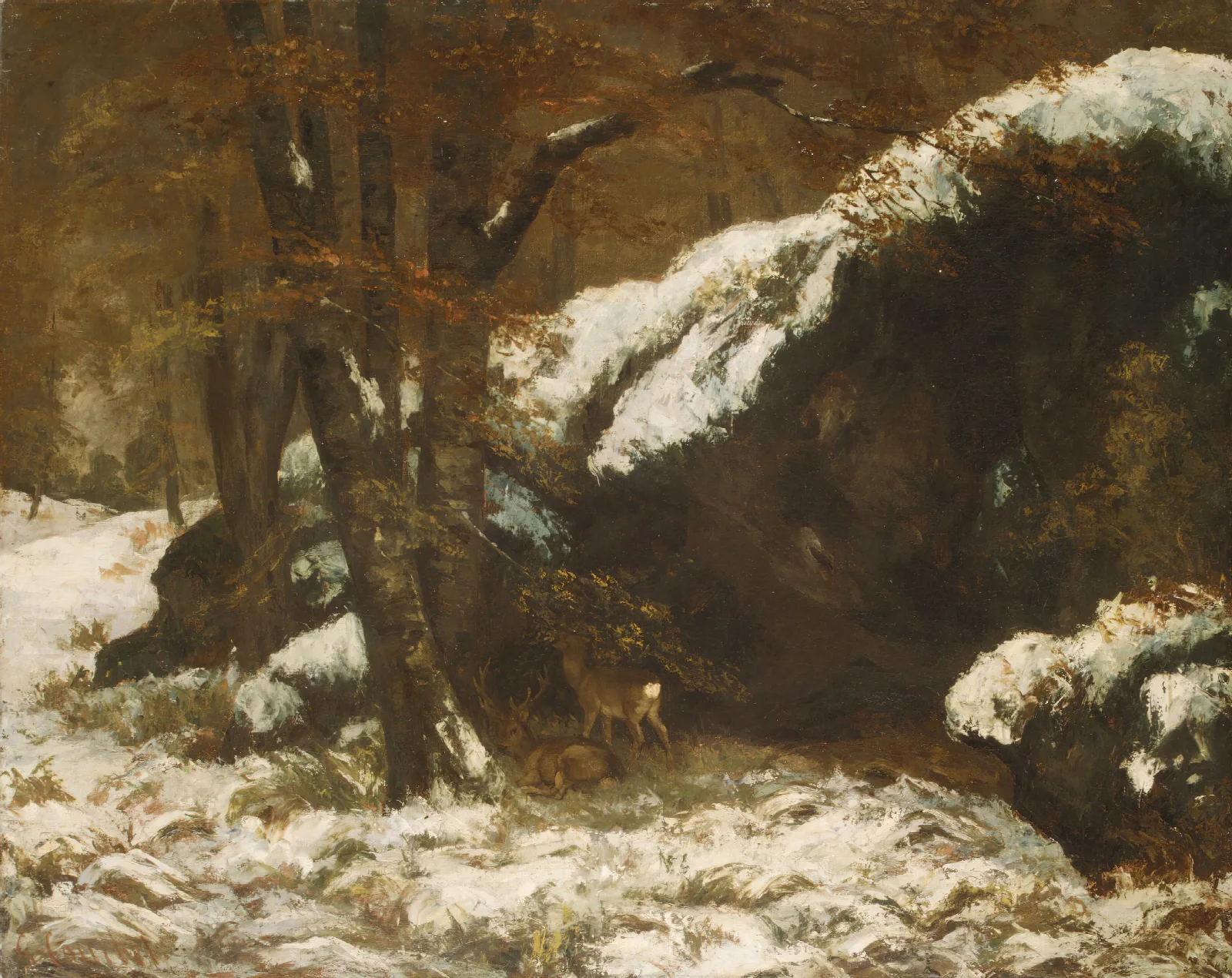 The Deer Wall Art by Gustave Courbet - Canvas Print