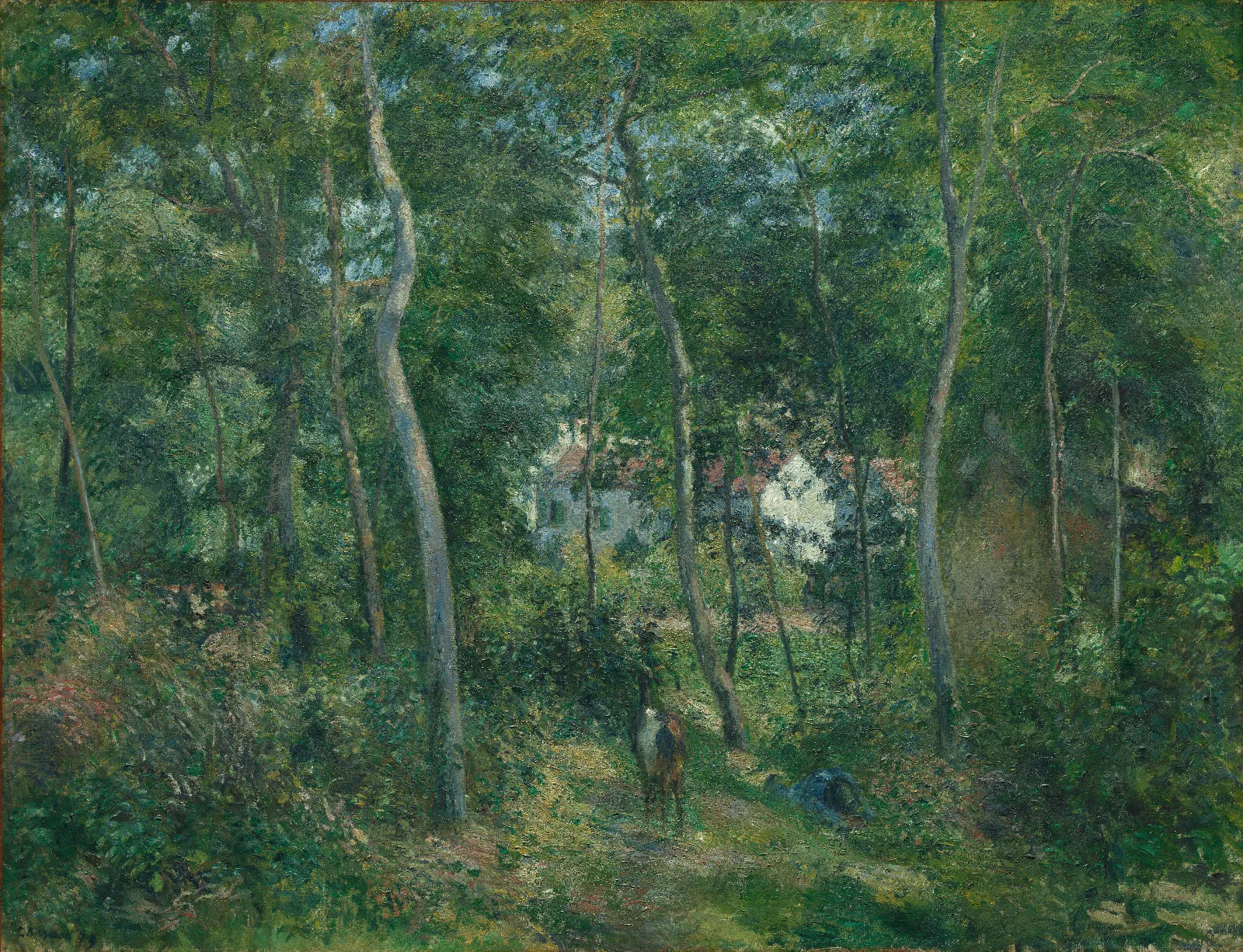 Edge Of The Woods Near Lhermitage Pontoise Wall Art by Camille Pissarro - Canvas Print