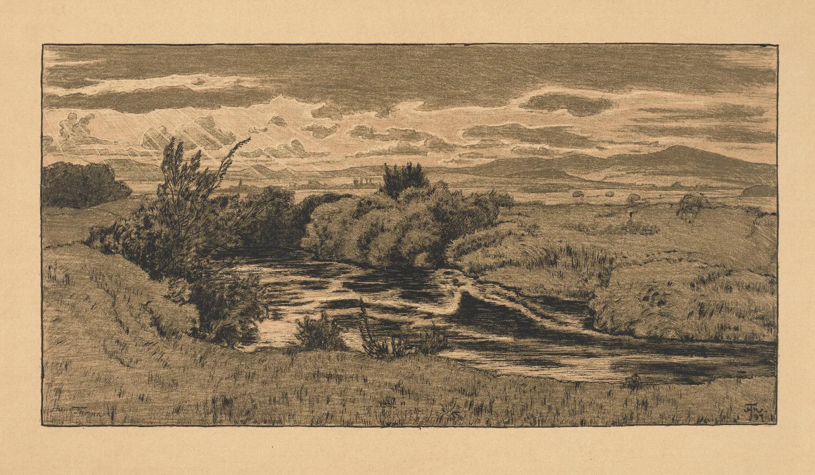 Evening By The Nidda River Wall Art by Hans Thoma - Canvas Print