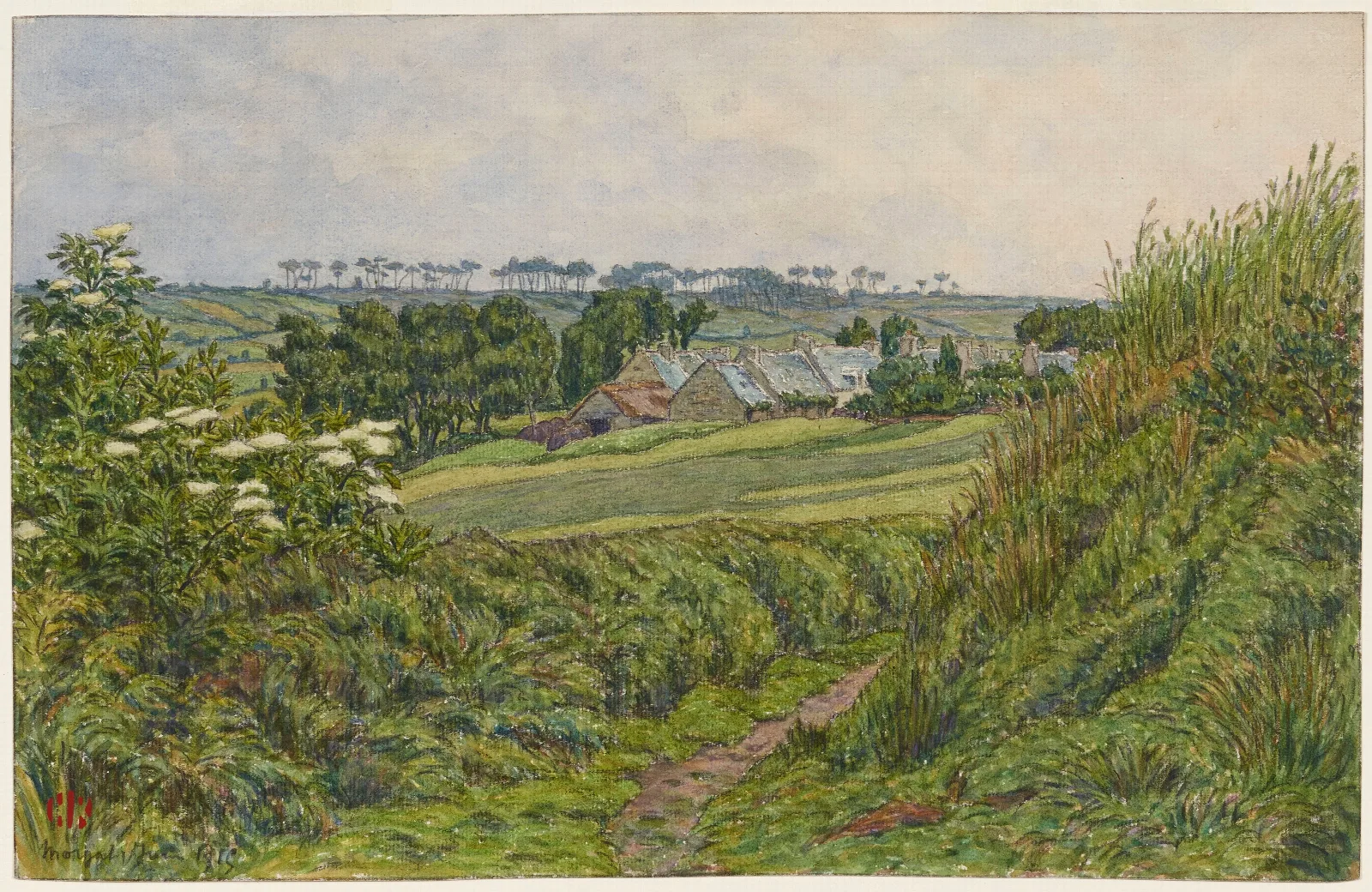Printemps A Lesquiffinec Morgat by Henri Rivière - Canvas Print