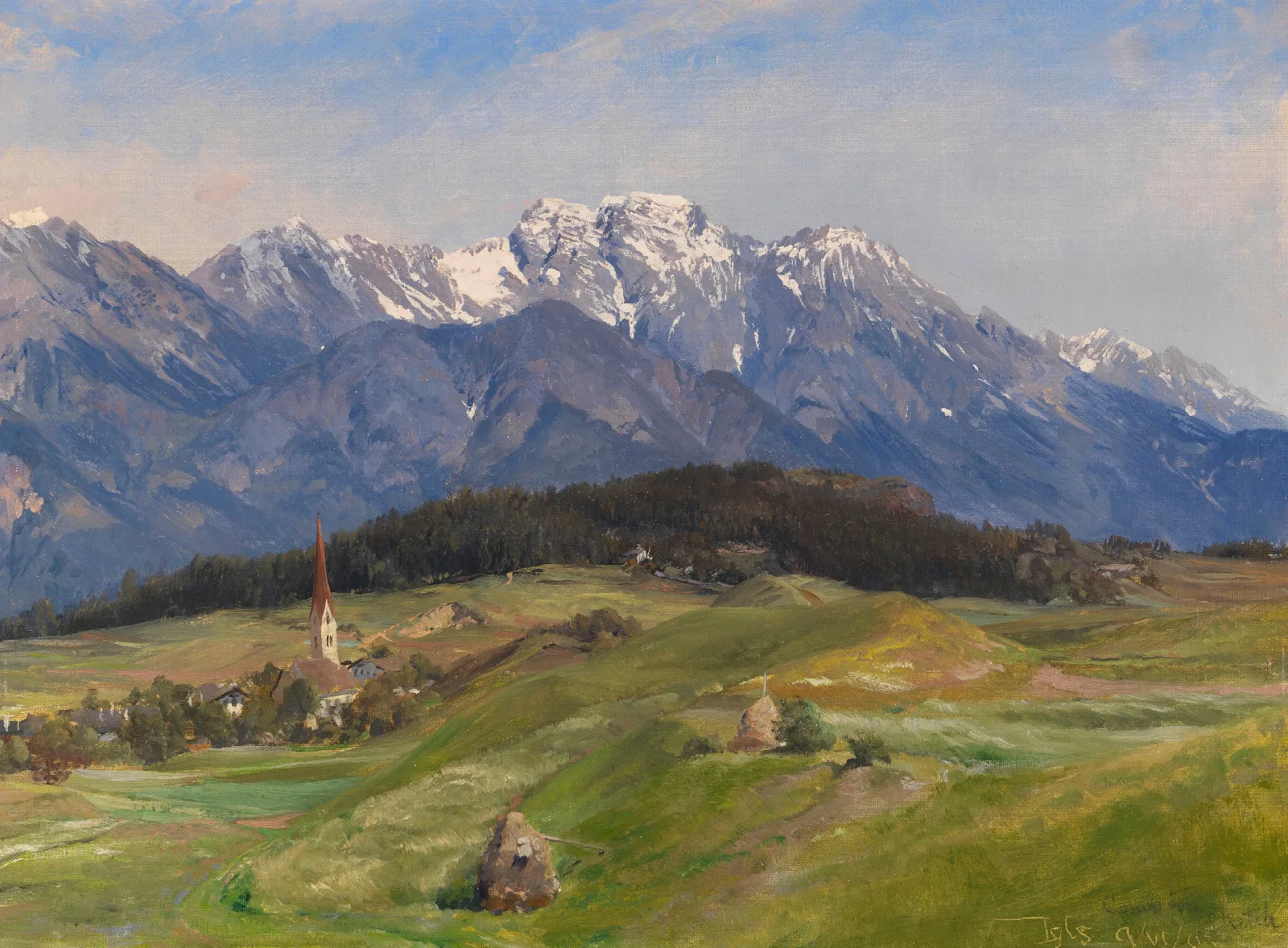 Blick Auf Igls Im Inntal Wall Art by Edward Theodore Compton - Canvas Print
