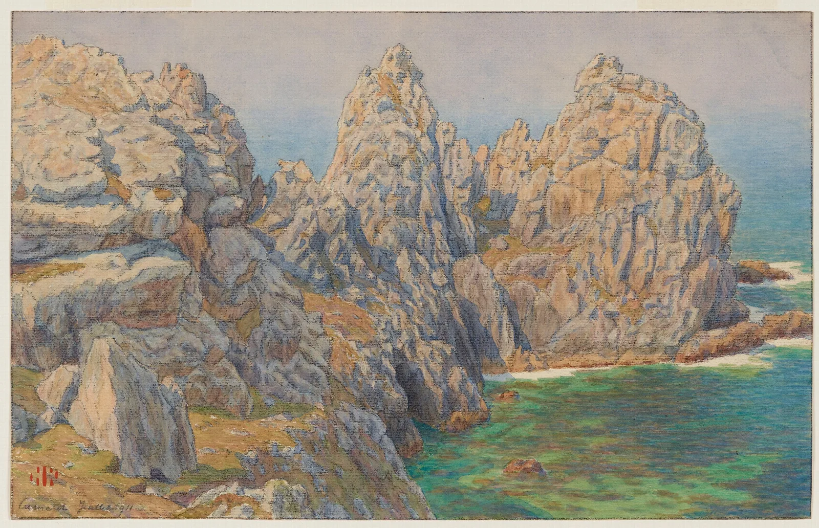 Le Tas De Pois Camaret Wall Art by Henri Rivière - Canvas Print