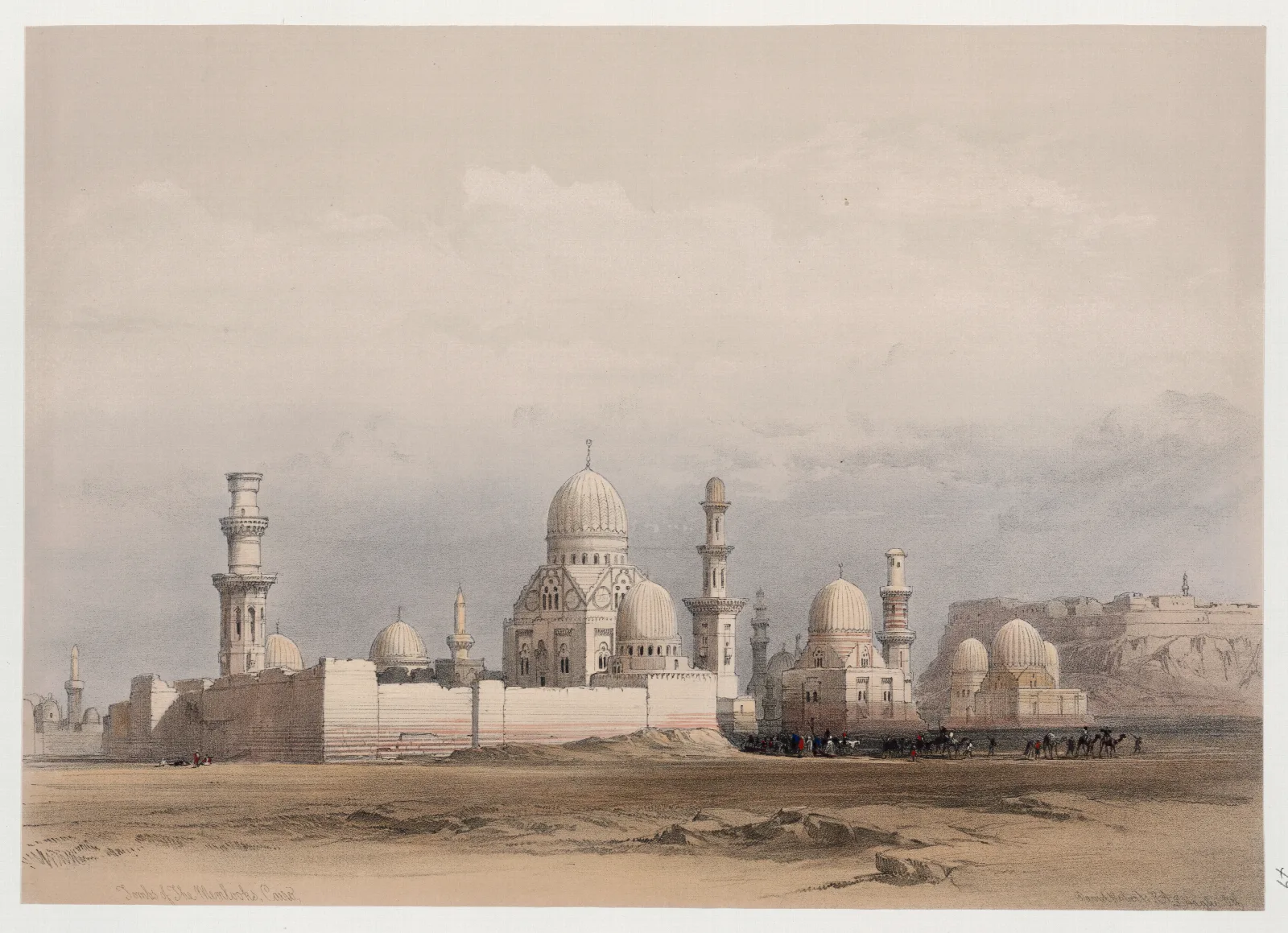 Tombs Of The Memlooks Mamelukes Cairo Wall Art by David Roberts - Canvas Print