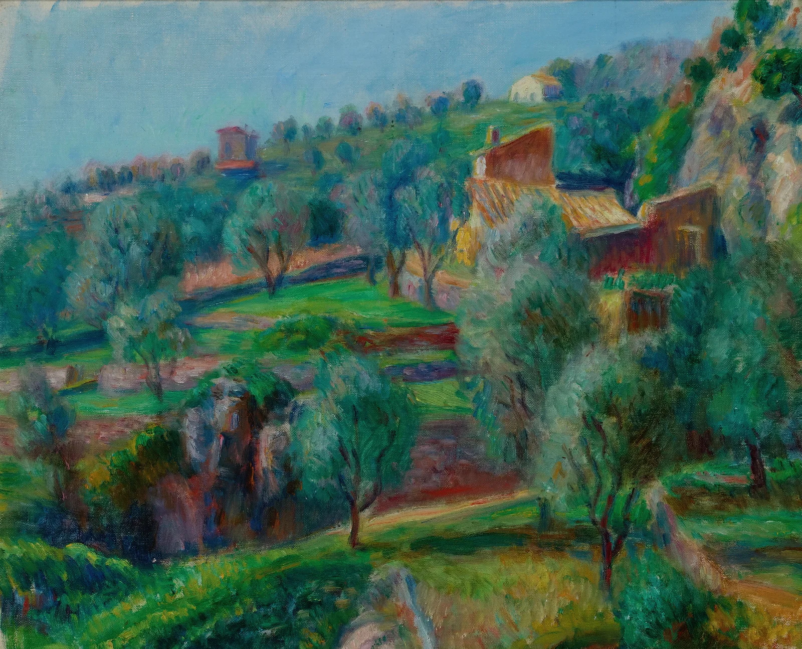 Terraces South Of France Wall Art by William James Glackens - Canvas Print