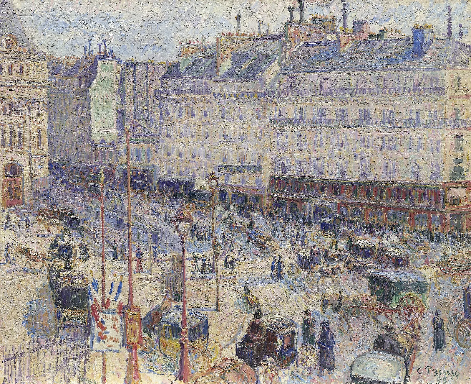 The Place Du Havre Paris Wall Art by Camille Pissarro - Canvas Print