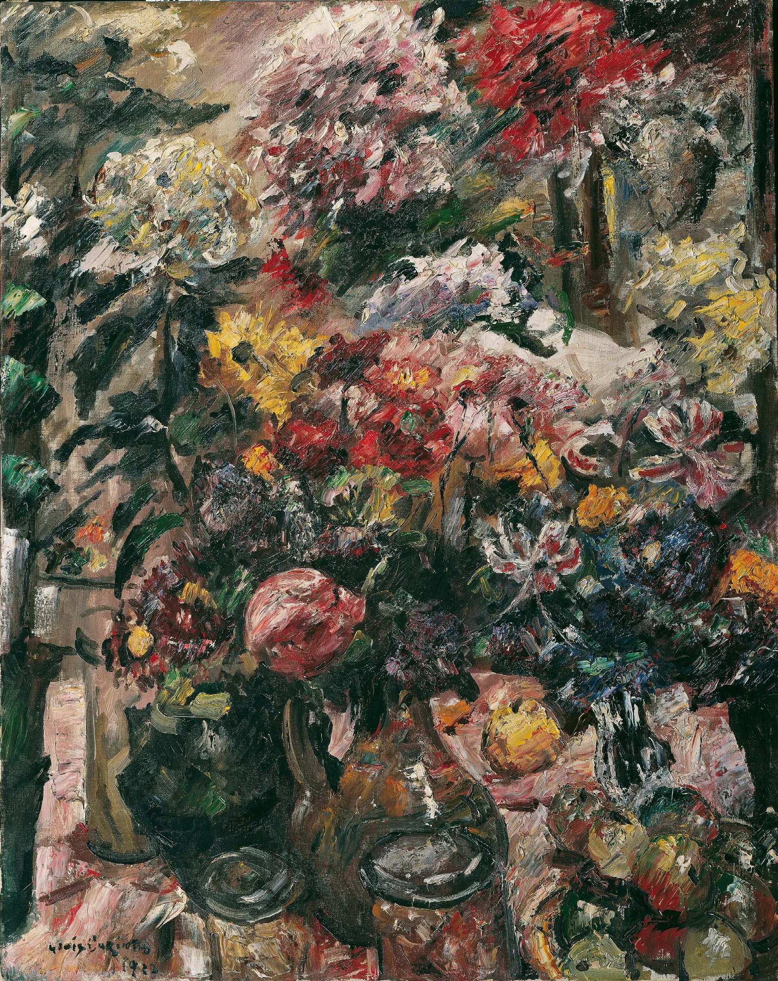 Stillleben Mit Chrysanthemen Und Amaryllis Wall Art by Lovis Corinth - Canvas Print