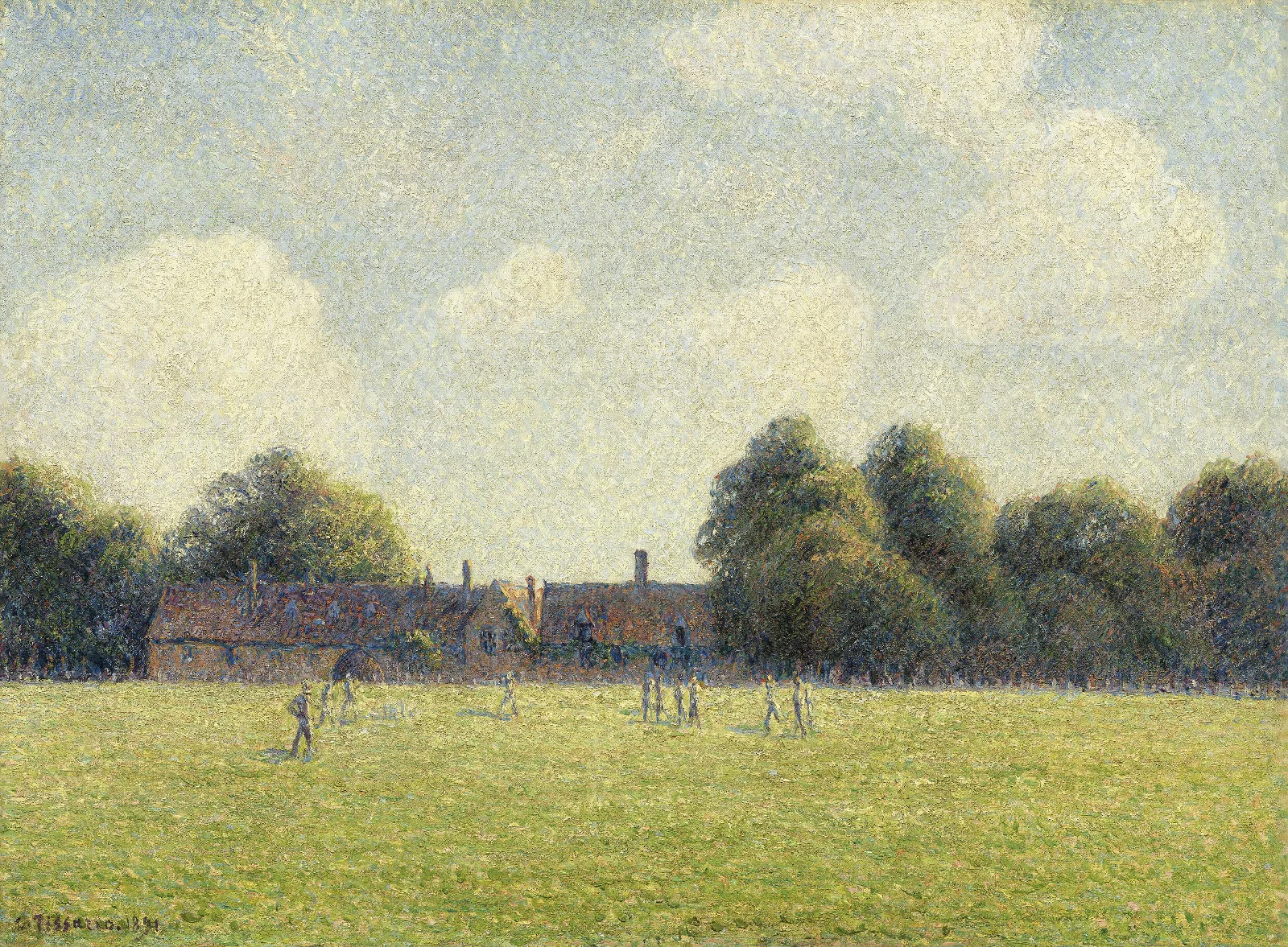 Hampton Court Green Wall Art by Camille Pissarro - Canvas Print