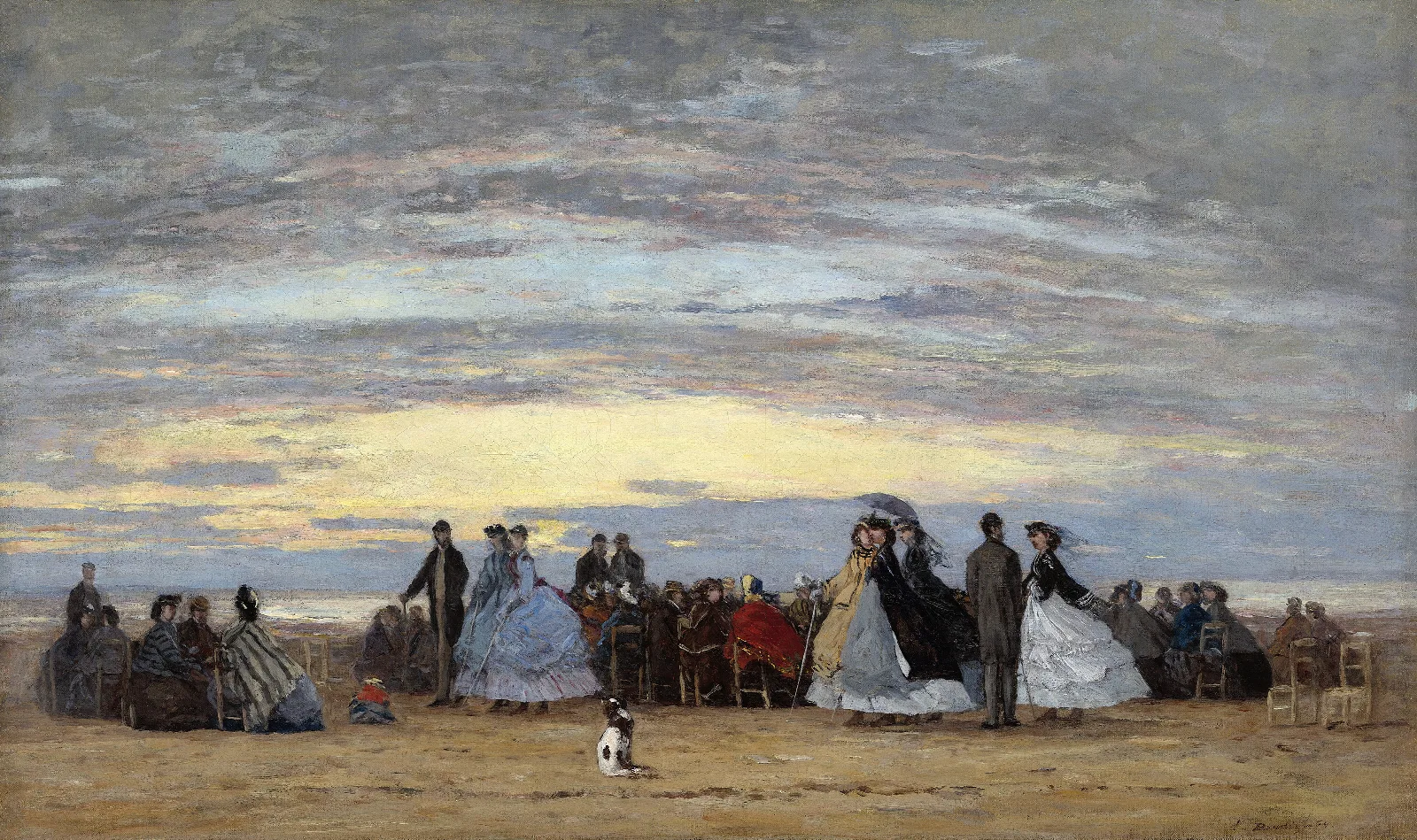 The Beach At Villerville Wall Art by Eugène Boudin - Canvas Print