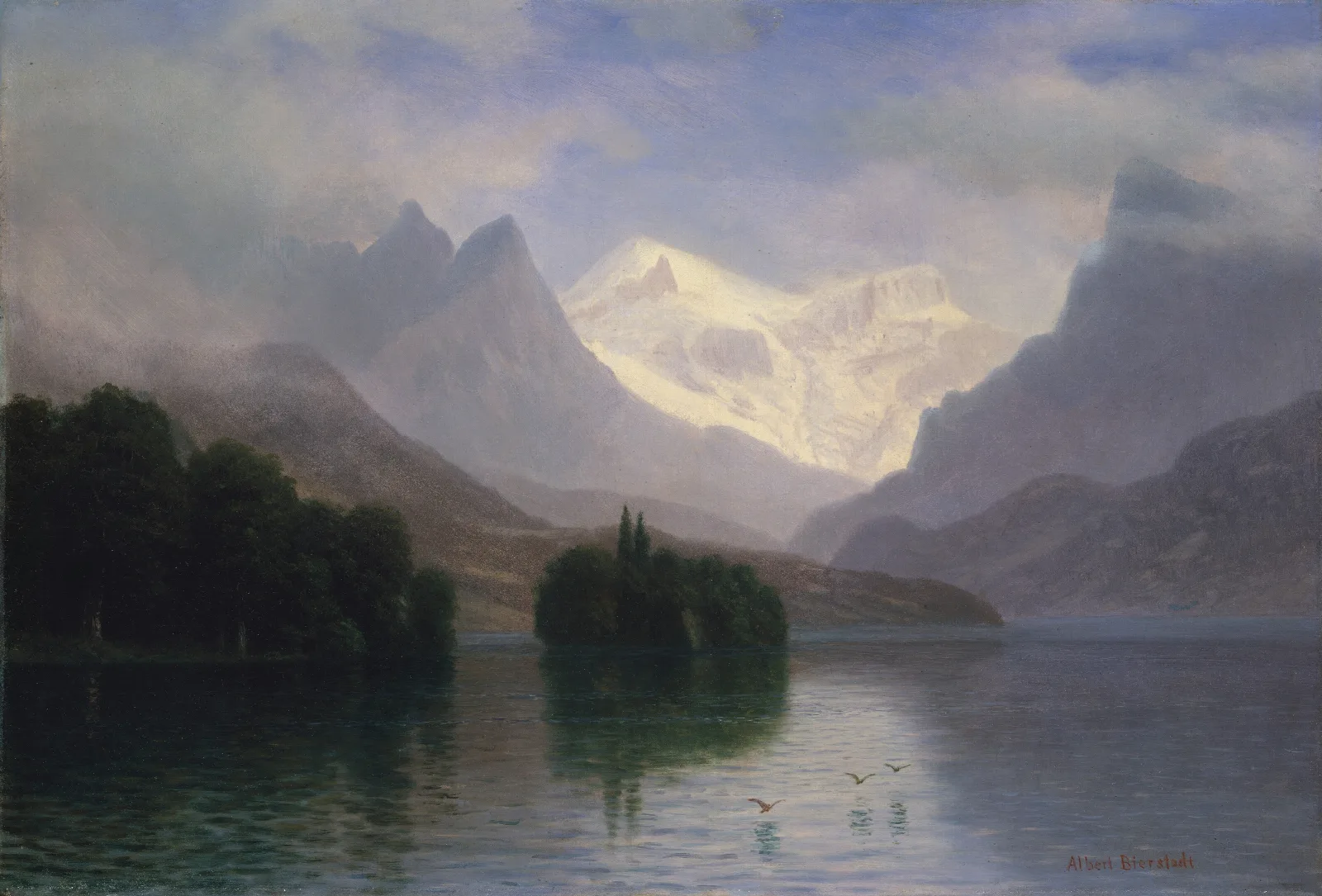 Mountain Scene 2 Wall Art by Albert Bierstadt - Canvas Print