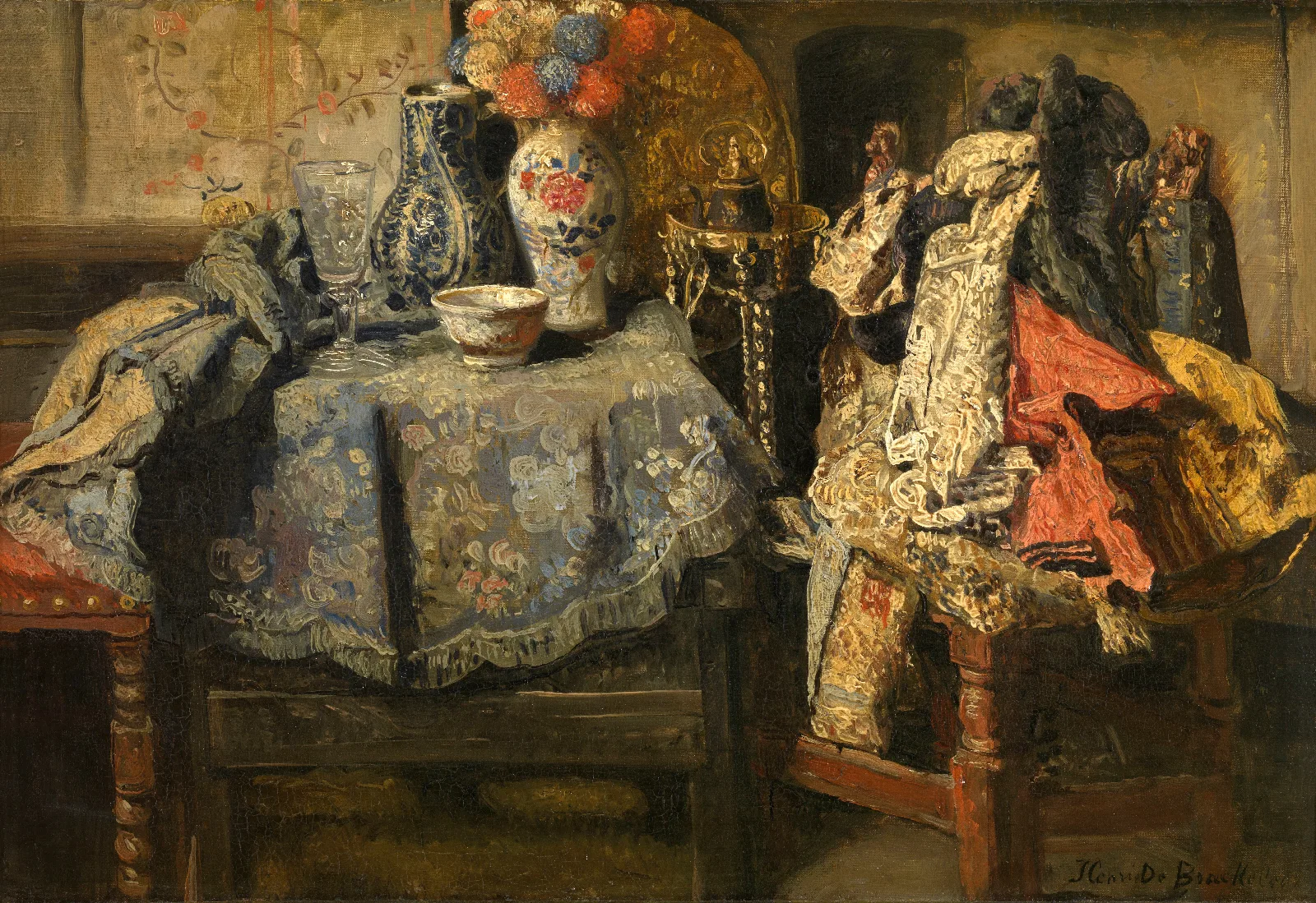 Still Life Requisites Wall Art by Henri de Braekeleer - Canvas Print