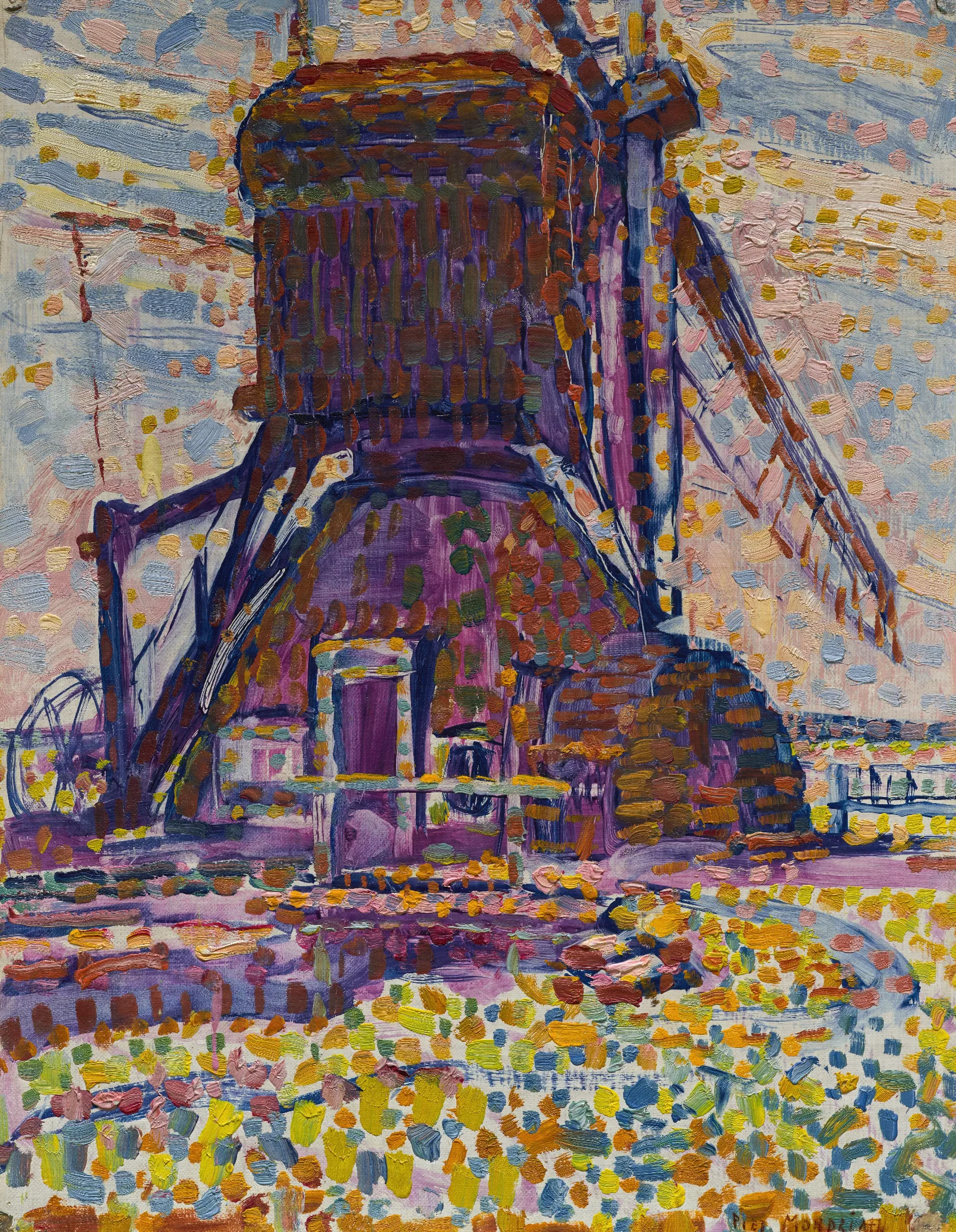 The Winkel Mill Wall Art by Piet Mondrian - Canvas Print